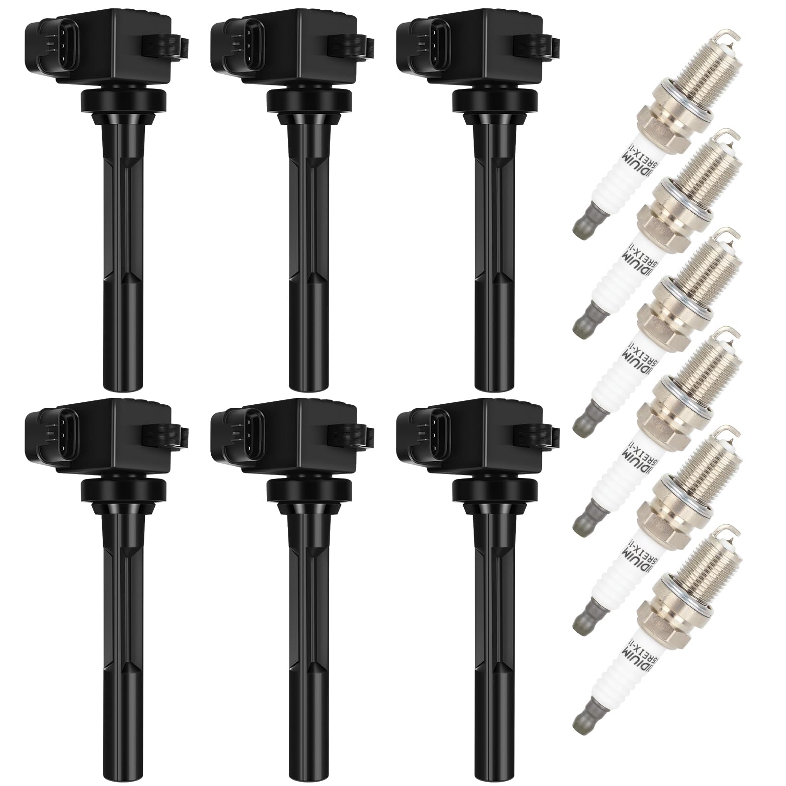 ECCPP Ignition Coil Coils&iridium Spark Plugs UF245 for Isuzu for Honda for Acura 1998-1999 Amigo 3.2L V6 Passport 3.2L V6 SLX 3.5L V6 set of 6