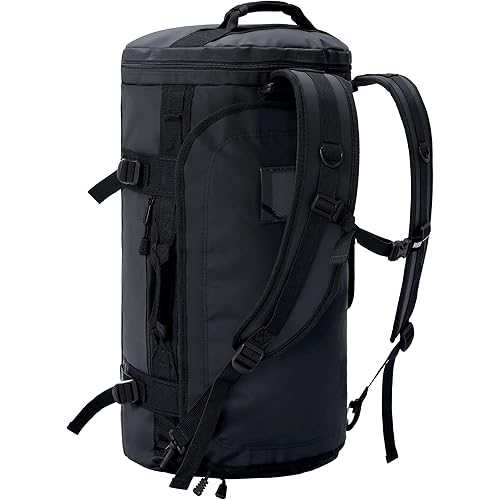 MIER Large Duffel Backpack Sports Gym Bag with Shoe Compartment, Heavy Duty and Water Resistant, Black, 90L