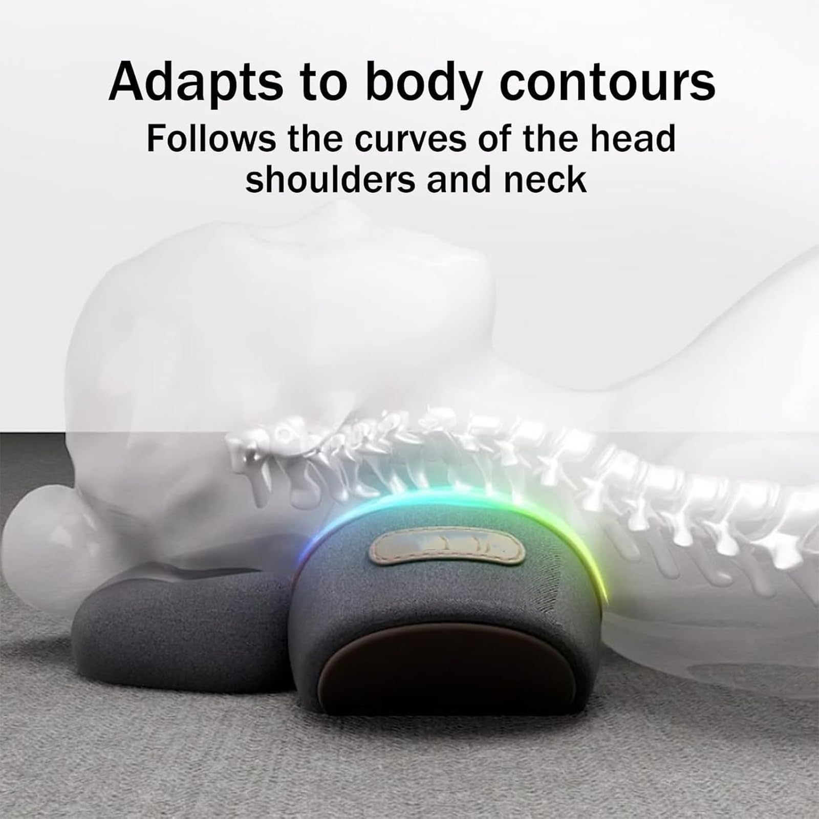 Generico Massaggiatore Per Il Collo 3in1, Relief Massager For Neck, Cuscino Cervicale Con Calore E Trazione, Massaggio Profondo Rilassamento, Alleviare Dolore Muscolare&Tensione (Black)