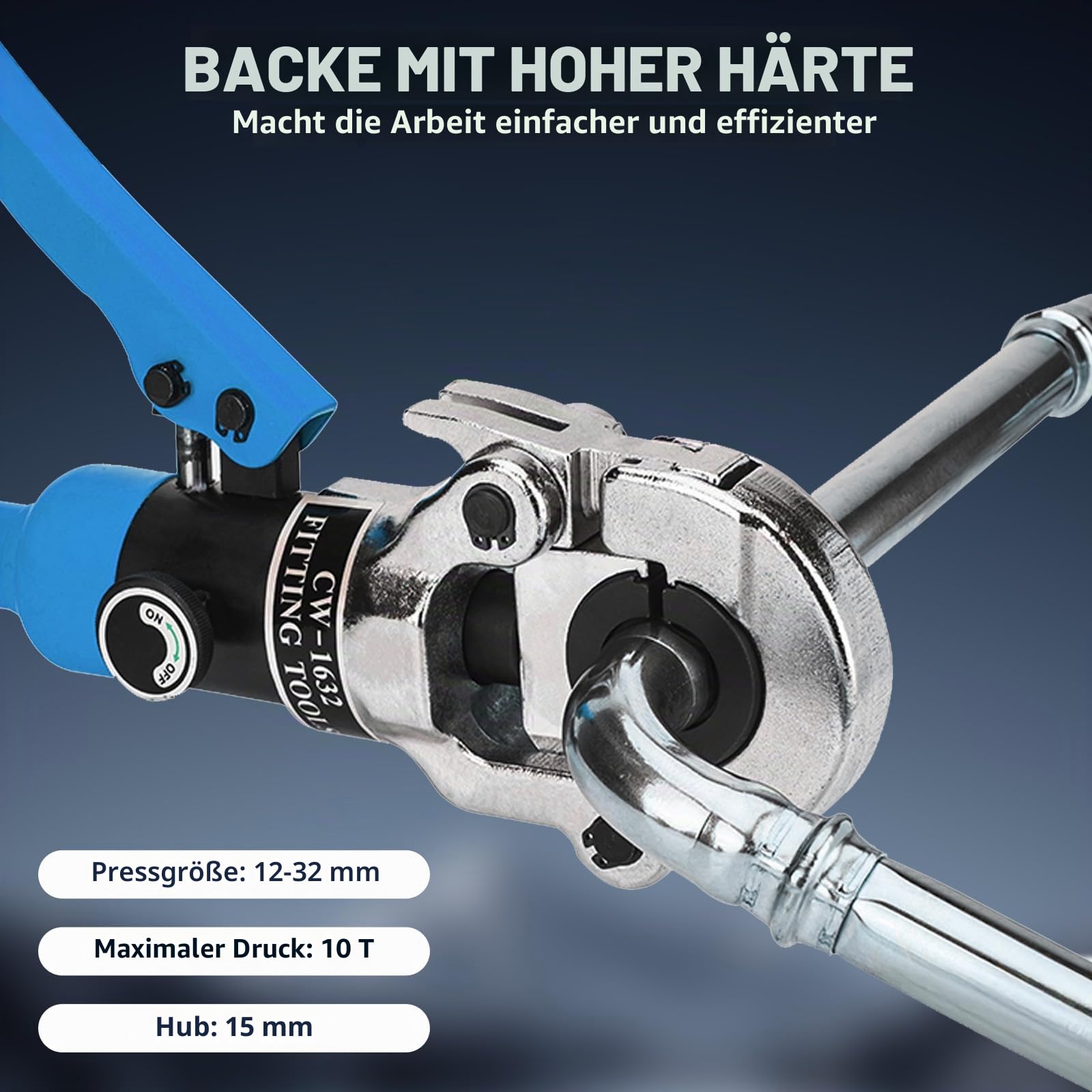 Presszange Kupferrohr V-Kontur und TH-Kontur mit Rohrabschneider – Presszange Handpresszange Kupferrohr mit V12 V15 V18 V22 V28 Und TH16 TH20 TH26 TH32