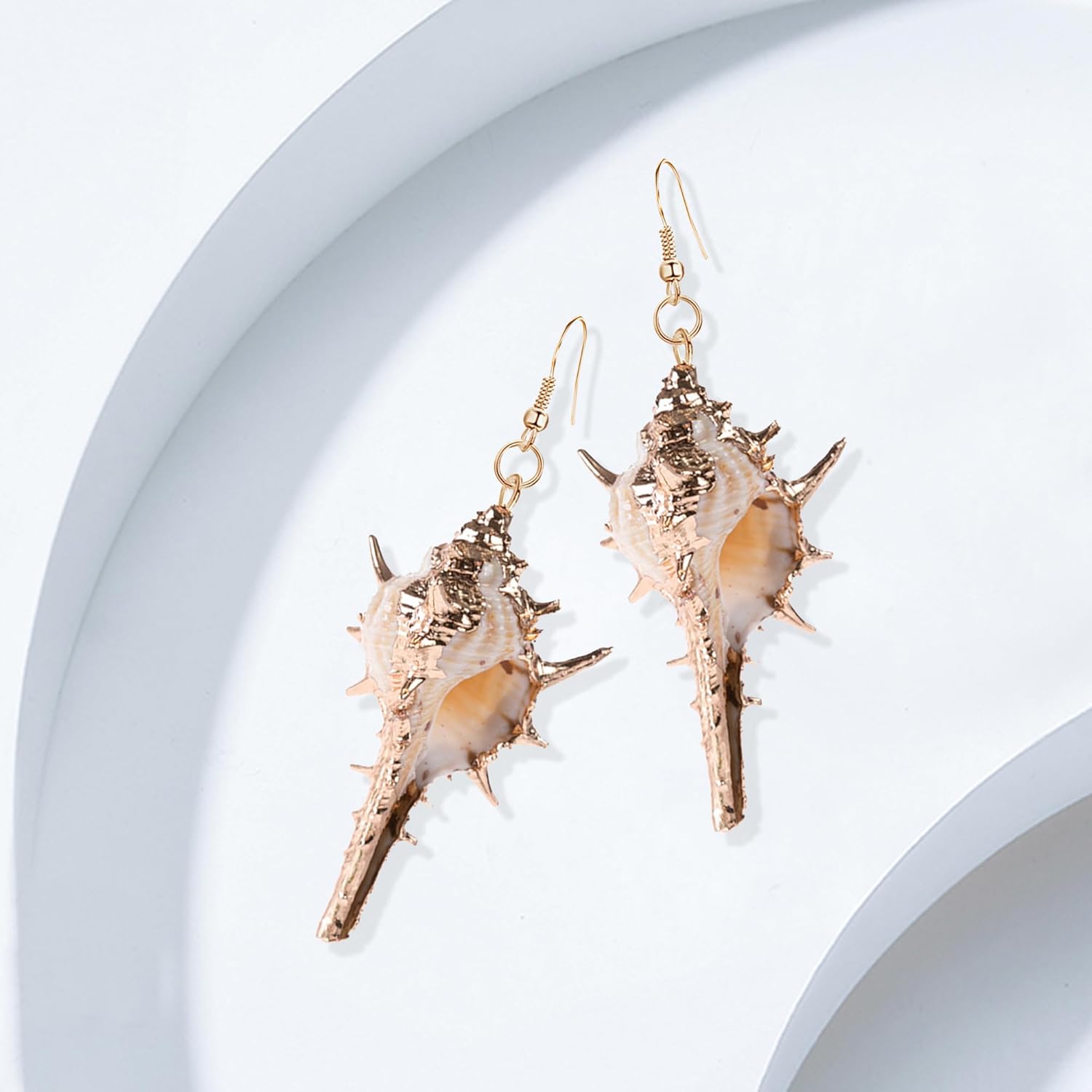 Tropical Beach Sea Jewelry Casual Natural Seashell Conch Drop Dangle Earrings for Women Boho (C) - Image 6