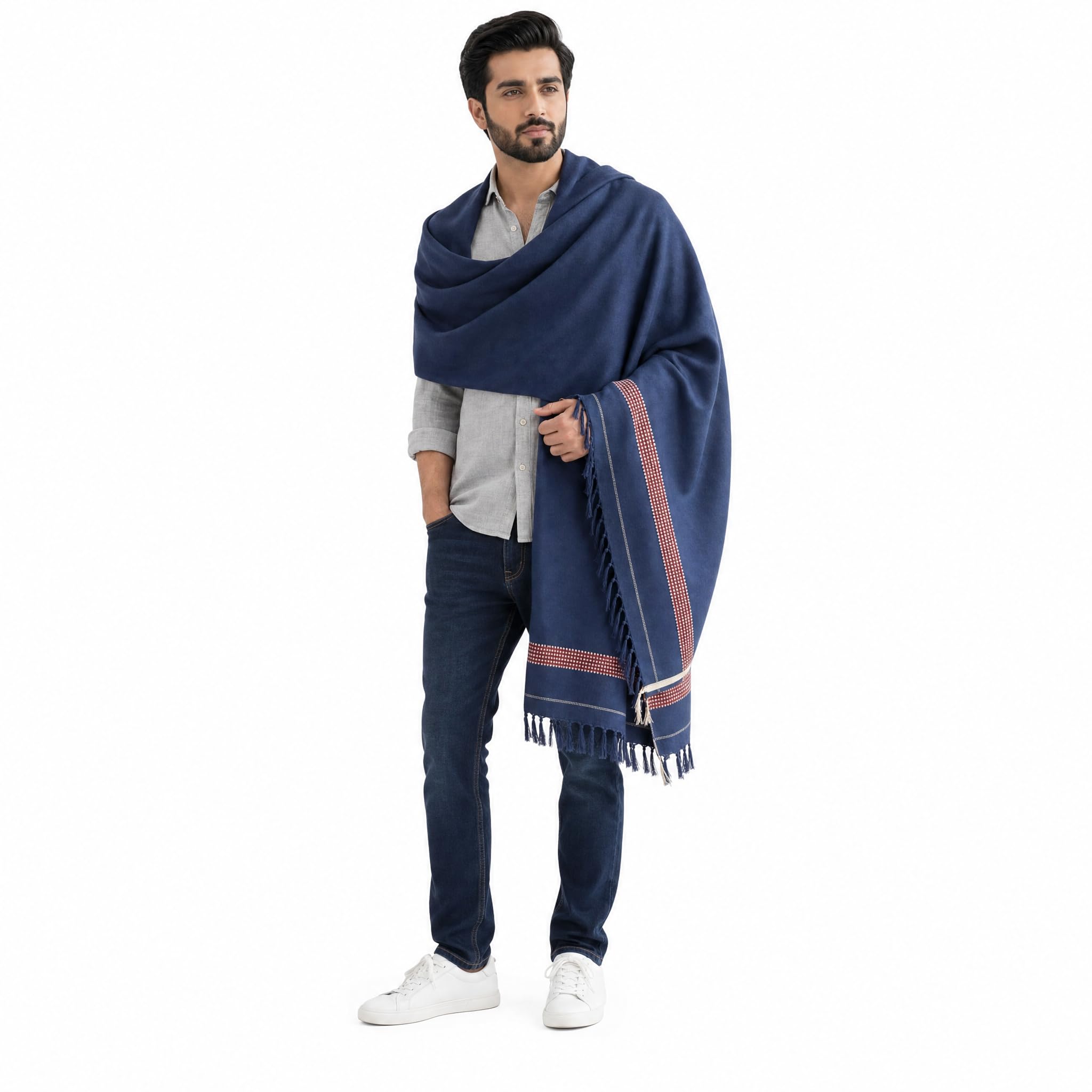 Mens Scarf Shemagh Scarf Cashmere Feel Warm Soft Fashion Scarf for Men Gifts-image-16