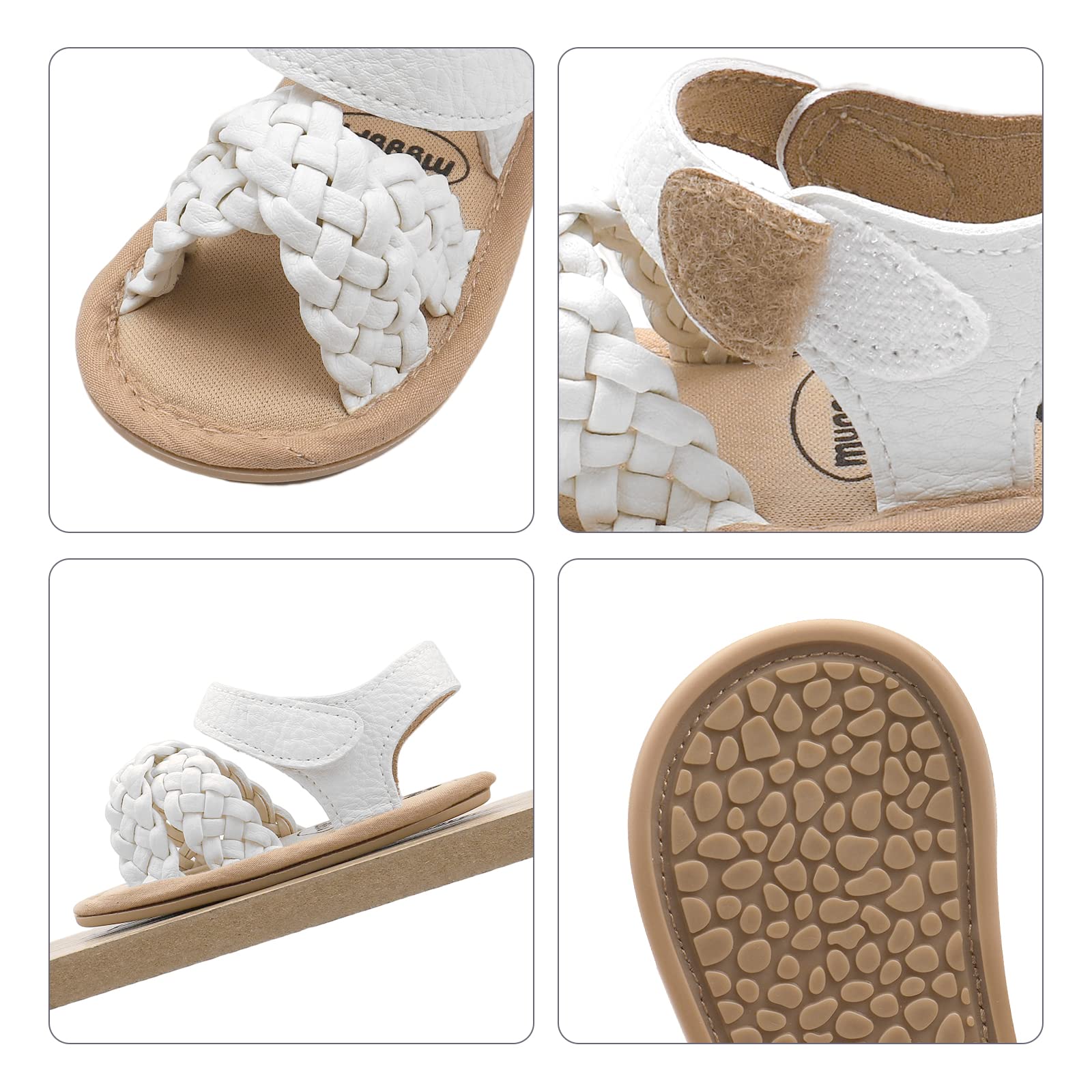 LACOFIA Baby Girls Sandals Infant Summer Shoes Anti-Slip First Walking Shoes — view 3