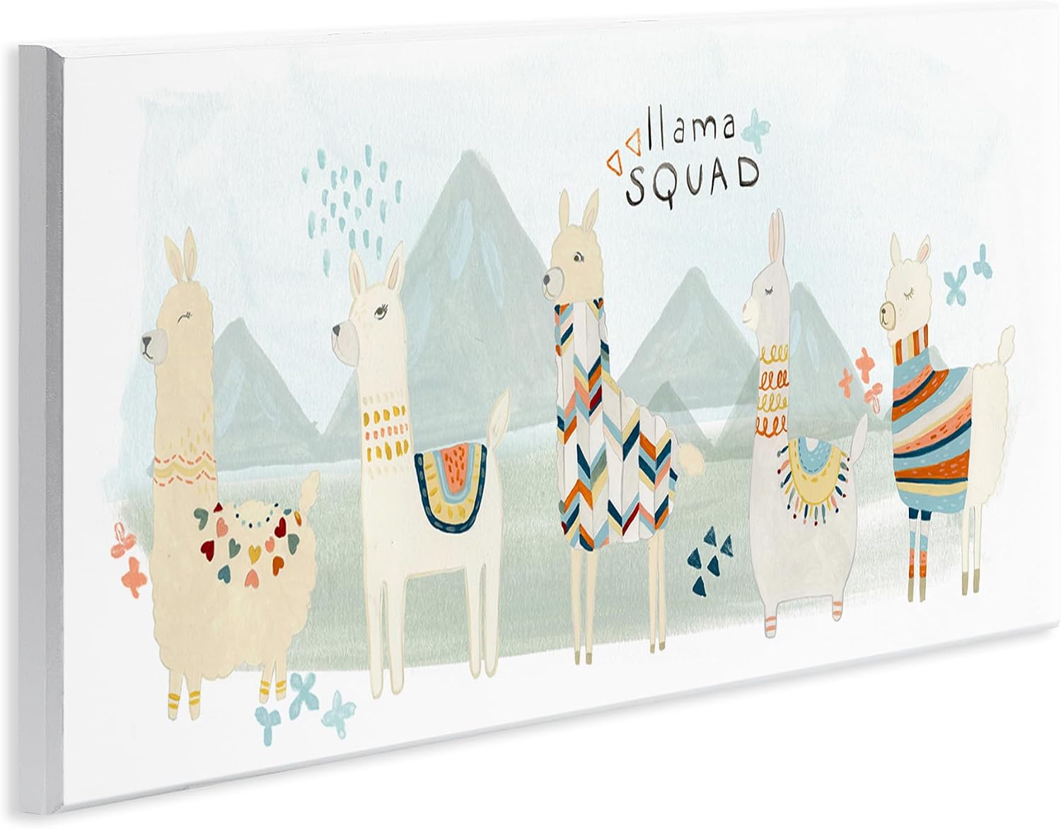 Stupell Industries Llama Squad, Design by June Erica Vess Art, 7 x 17, Wall Plaque