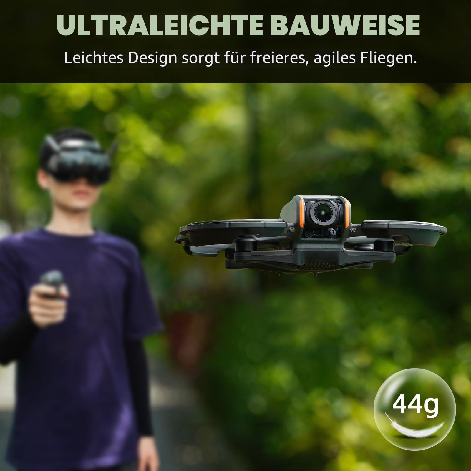 BRDRC Avatar 2 Propellerschutz für DJI Avata 2, Bumper Guard Schutzhülle Protective Bumper Anti-Collision Shockproof Prop Protector für DJI Avata 2 Fly More Combo Drohne Zubehör - Orange