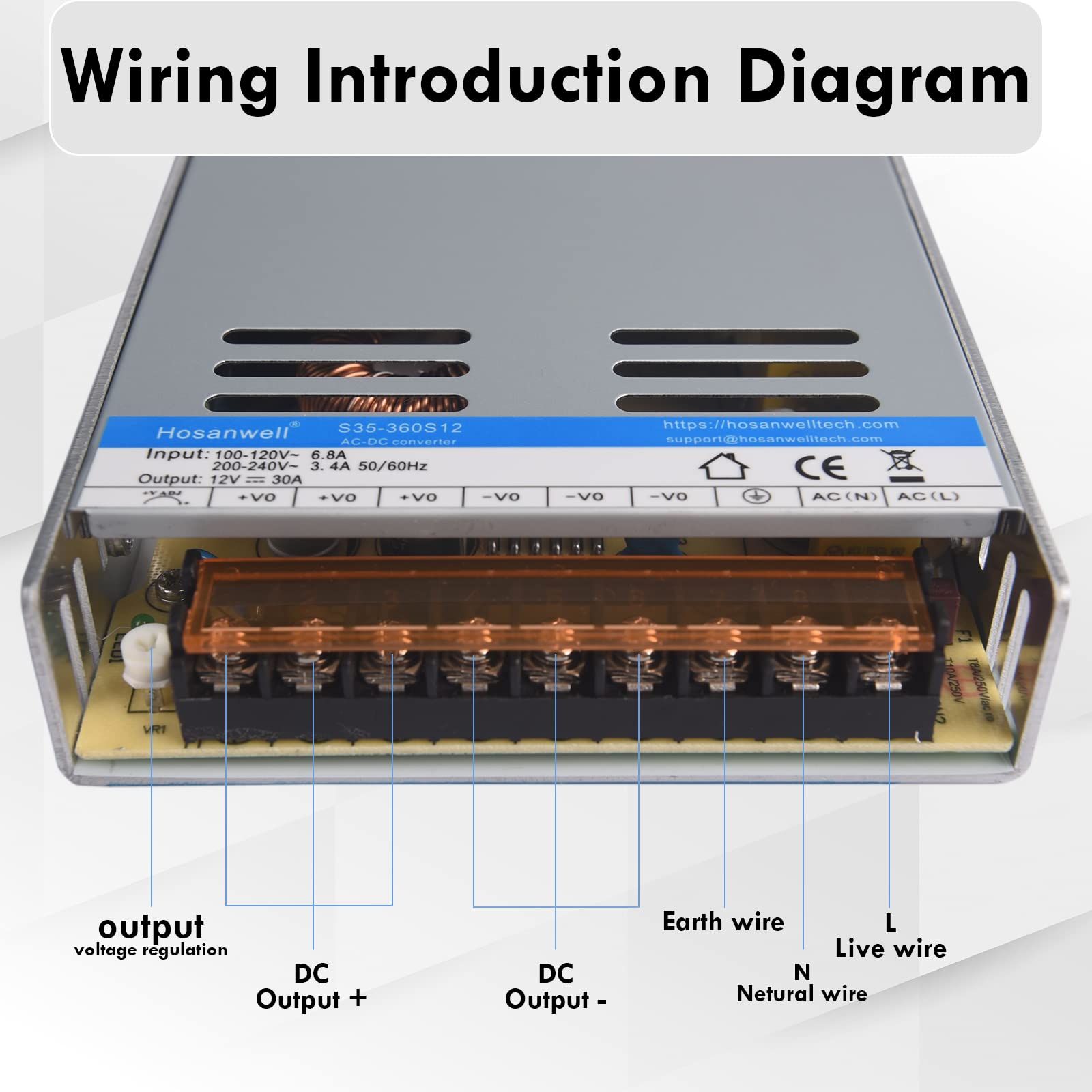 Schaltnetzteil 12V 30A 360W - Netzadapter AC Zu DC