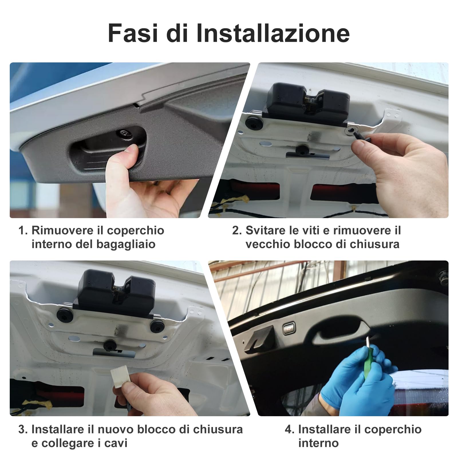 Serratura Portellone Posteriore Baule Compatibile con Golf 5 Golf 6 Golf 7 Passat B6 B7 Touran Tiguan, Serratura Bagagliaio 5G6827505, 5G6827505 9B9, 5G68275059B9, 5G6827505A, 5G6827505B