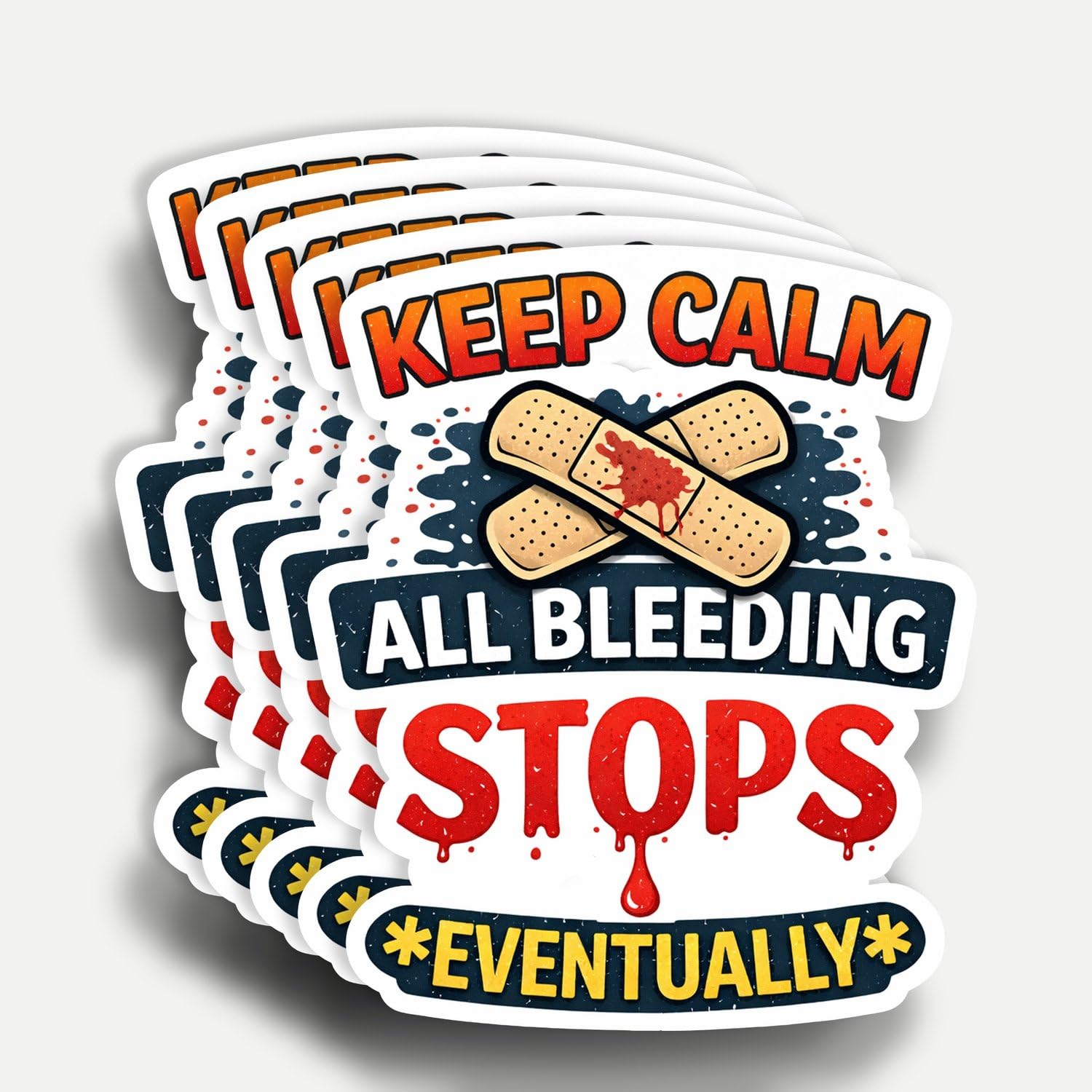 Photo 1 of (5pcs) All Bleeding Stops Eventually Stickers 3 Inch, Tears of My Students Sticker, Medical Funny Nurse Waterproof Vinyl Decal for Laptop, Water Bottles, Car, Phone, Book