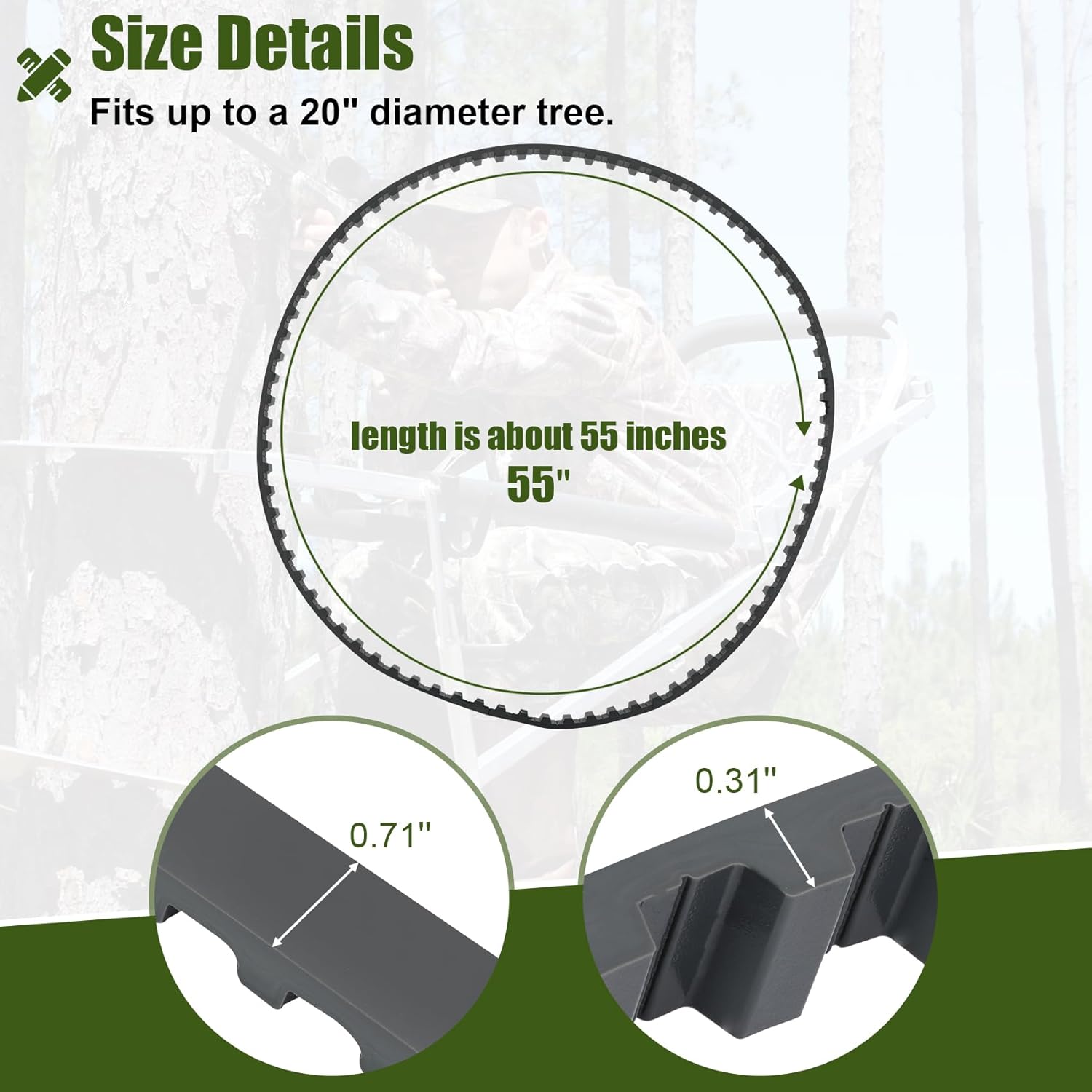 Traction Belts Climber Tree Stand Straps Compatible with Lone Wolf Sit, Climb Climbing Tree Stand 2-Pack