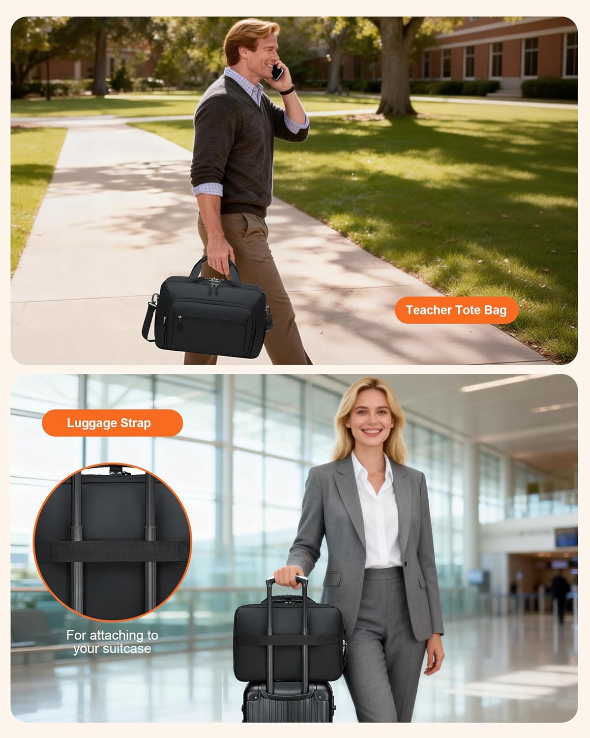 LOIDOU Laptop Bag for Men with Insulated Pocket 15.6 inch Laptop Case Waterproof Shoulder Messenger bag Teacher Tote Bag Laptop Briefcase Professional Computer Bag for teacher Work, College, Travel