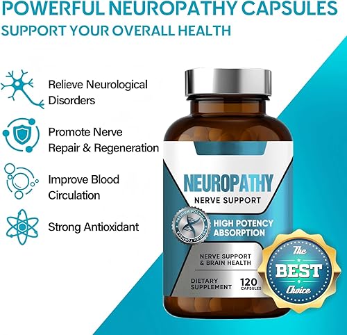 Miniatura 5 de Salvador de nervios para neuropatía, salvador de nervios, 600 mg de ácido alfa lipoico, alivio dirigido para la neuropatía periférica en manos y