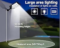 Vista 5 de Solar Lights Outdoor for Outside, IP66 Waterproof Solar Street Lights Outdoor with Motion Sensor & Dusk to Dawn, 6500K Security Flood Light for Yard