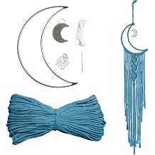 JeogYong Macrame Kit, DIY Moon Dream Catcher Macrame Kits for Kids & Adults Beginners, Includes Metal Hoop Rings Macrame Cord or More Craft Supplies and Materials for Bohemian Wall Decor Dreamcatcher