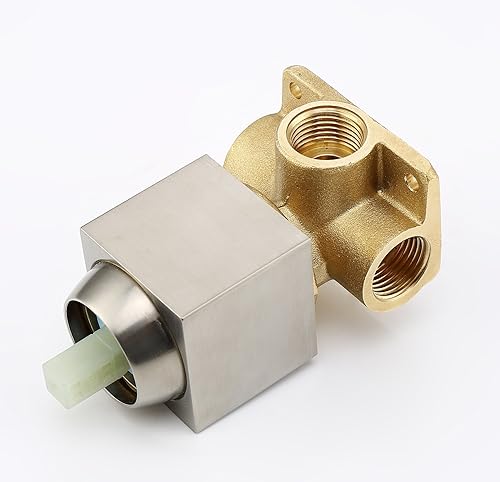 Miniatura 5 de SUMERAIN Grifo de ducha de níquel cepillado, kit de molduras de ducha de una sola función con válvula áspera, cabezal de ducha cuadrado de alta