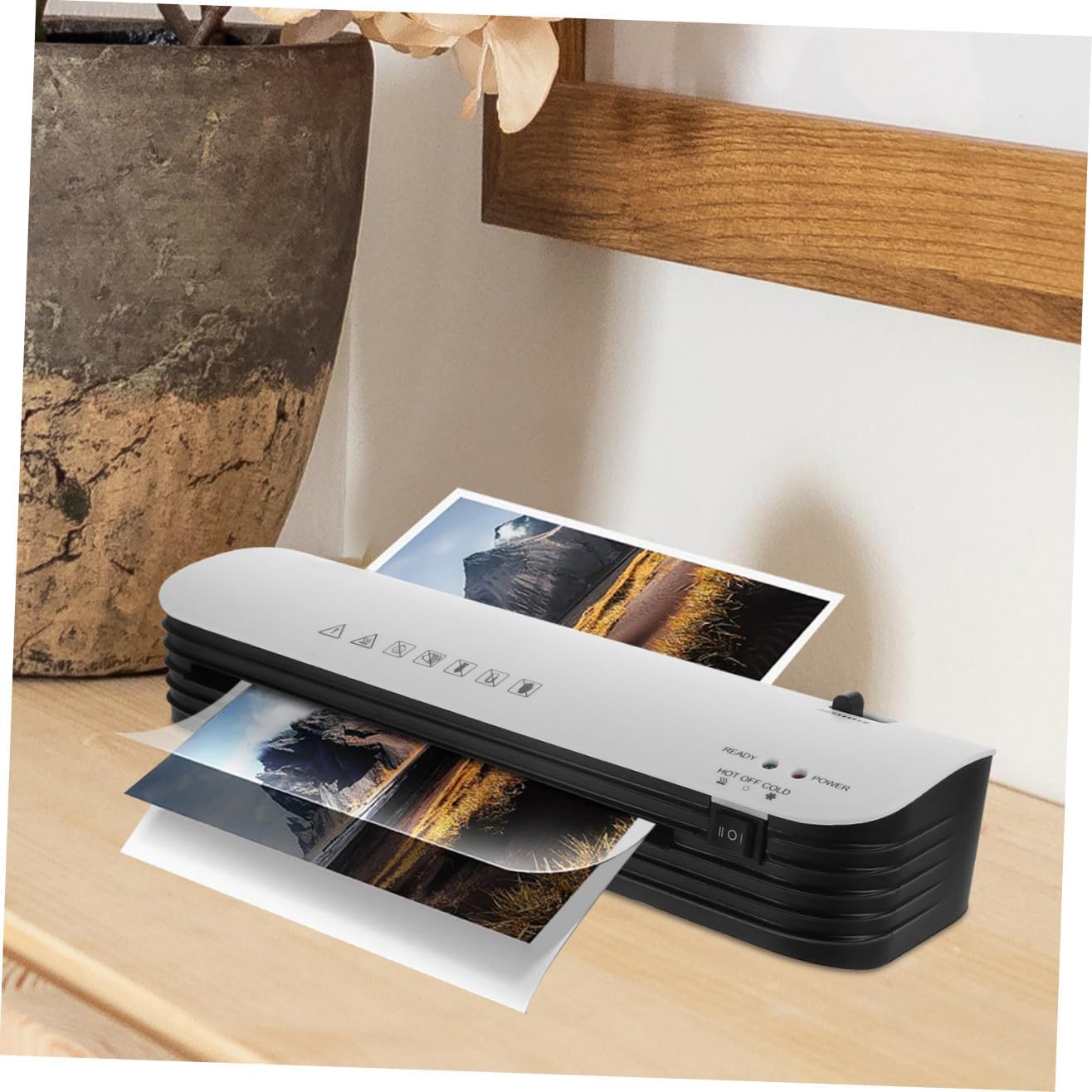 TEHAUX 120v Laminating Machine for Home and Office Fast Warm-up Thermal Photo Laminator with Glossy Finish Versatile Use for Documents and Artwork Us Plug