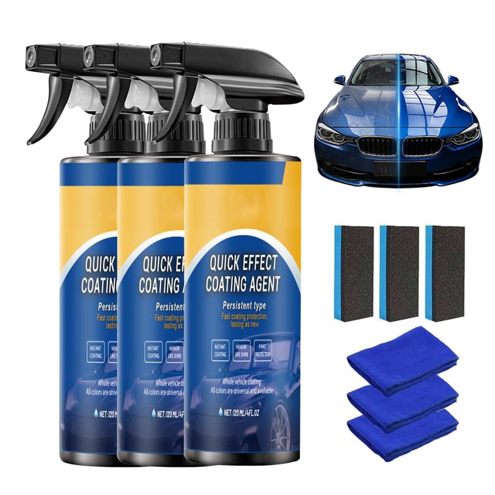 Advanced Car Quick-Acting Coating Agent Spray, 2026 New Car Coating Spray for Shine & Protection, Quick Effect Coating Agent for Car, Waterless Wash Oil Film Emulsion Glass Cleaner (2Pcs) — view 10