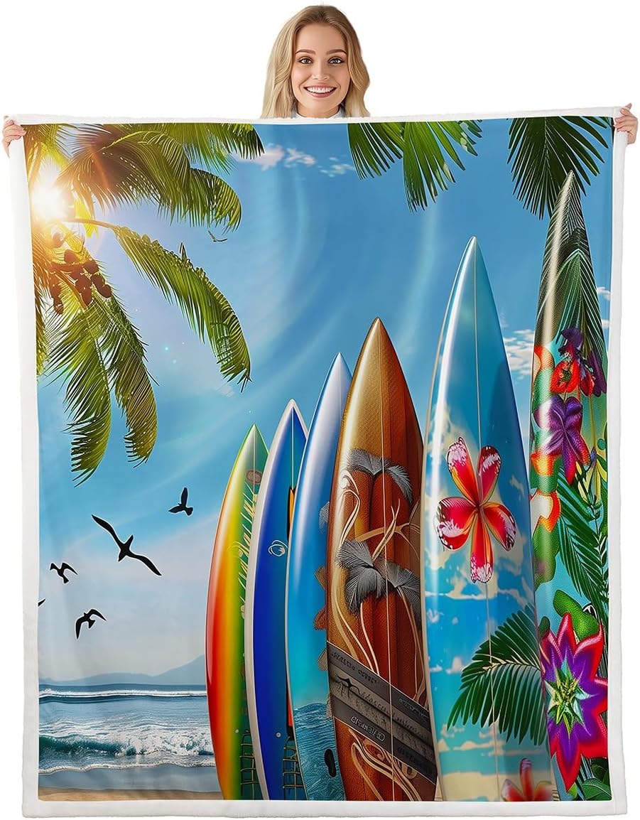 Erosebridal Nautical Seashell Starfish Fleece Blanket Queen 90x90 Blue Coastal Ocean Beach Sherpa Blanket Coral Sea Decor Set Marine Life Underwater Fuzzy Plush Throw