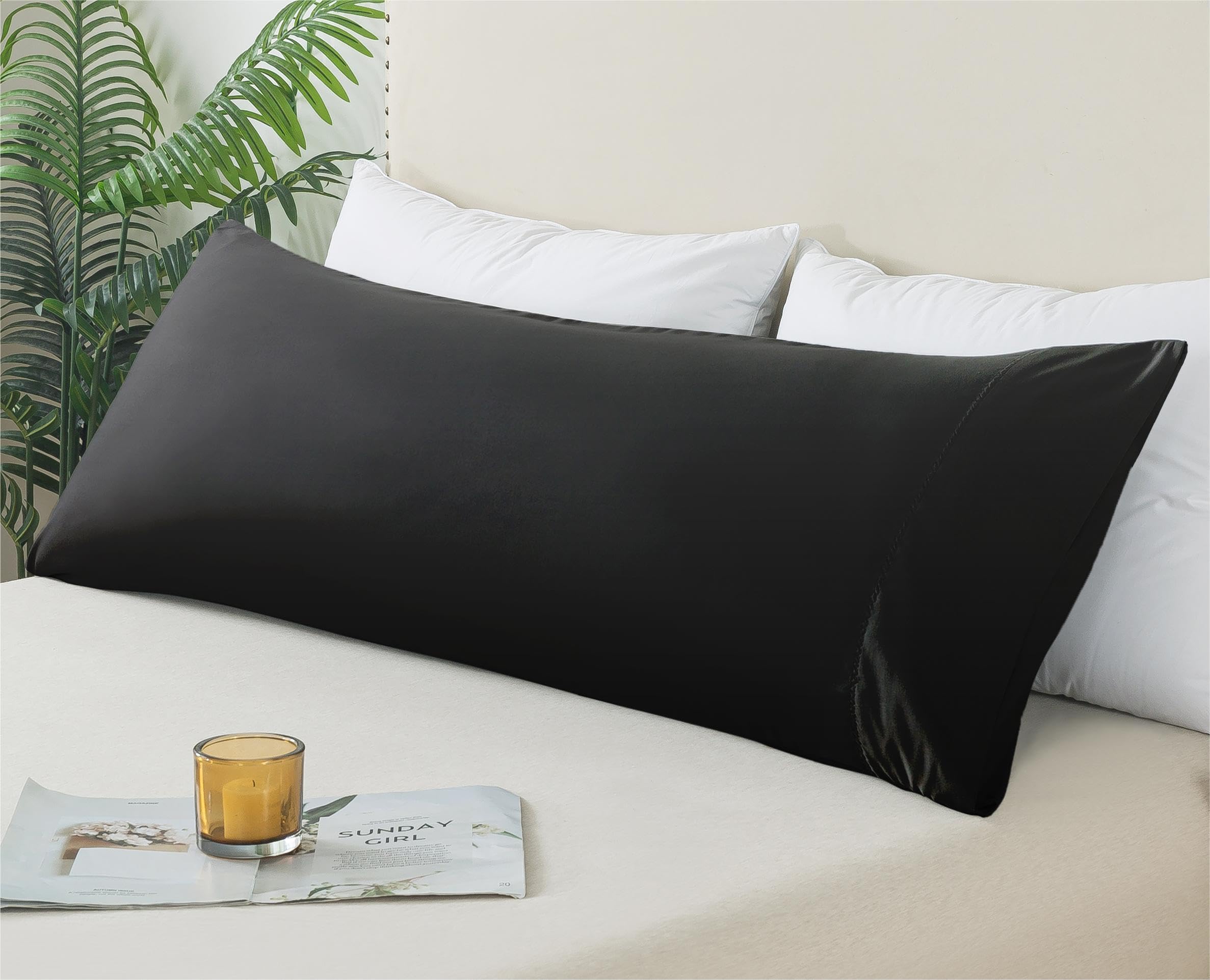 WhatsBedding Body Pillow Cover - Ultra Soft Microfiber, Envelope Closure, 21x54 Inch, Brown - View #6