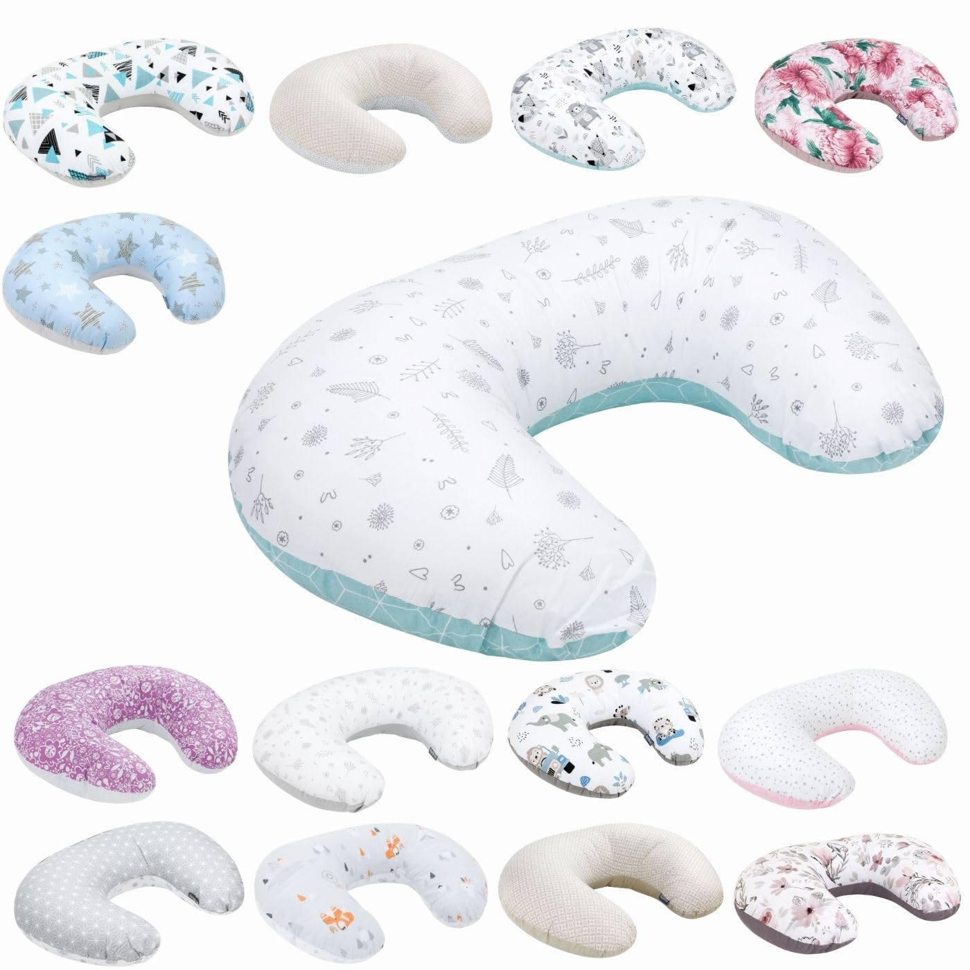 Bellochi Amohada Embarazada – 100% Algodón - Cojin Lactancia con Funda - 40x60 cm Posicionamiento Multifuncional - Almohada de Posicionamiento del Bebé - Fresh