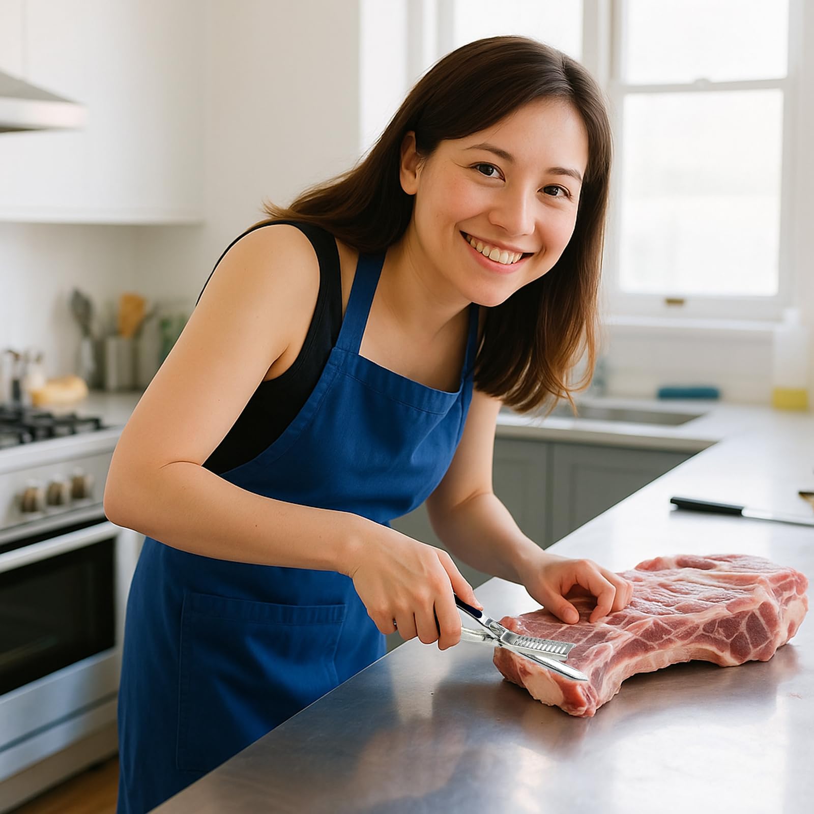 1 juego de herramientas de extracción de membrana de costilla, herramienta de preparación de costillas de acero inoxidable, herramienta de preparación de costillas de barbacoa con abrazadera de arco y