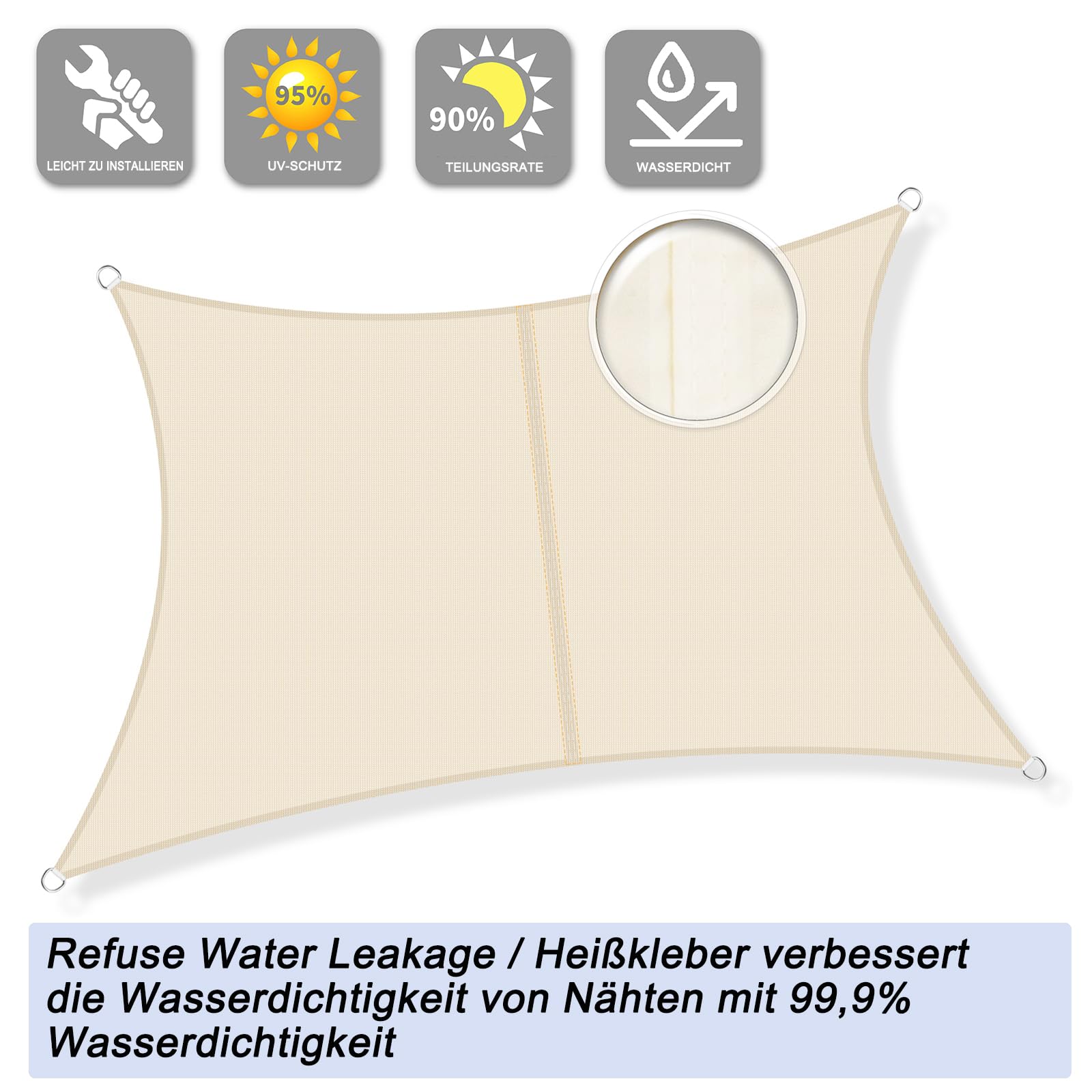 sunnylaxx sonnensegel 4x6m Wasserdicht Rechteckig Helles Khaki Color:Black Knight no-discount-hk The best downhill bike