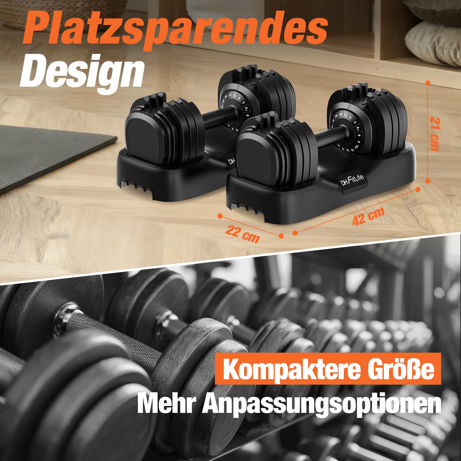 DH FitLife 2026 Neu Hantel Set – Verstellbare Kurzhanteln 2,5 bis 25 KG mit 18 Gewichtsstufen | Hantelset Kurzhantel mit Gewichten | Dumbbell Set für Männer & Frauen