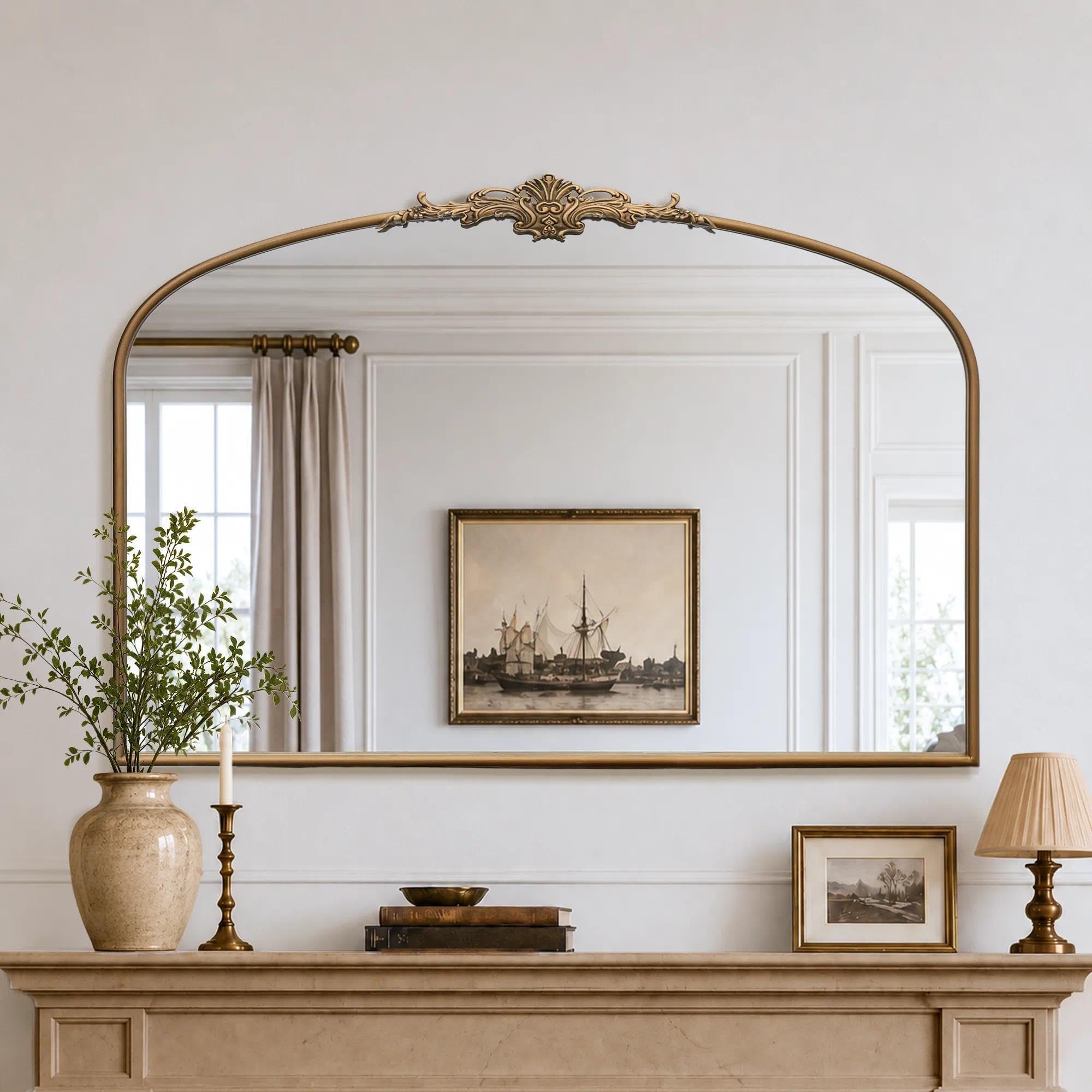 Amazon.com: Besdomus Vintage Arch Gold Mirror: 48