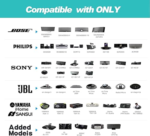 Miniatura 5 de ZIOCOM 30 Pin Bluetooth Adapter Receiver for Bose iPod iPhone SoundDock and Other 30 pin Dock Speakers with 3.5mm Aux Cable(Not for Car and