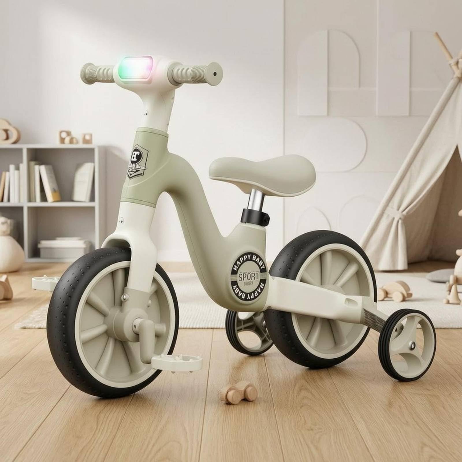 harayaa Bicicletta Senza Pedali per Bambini Bici Equilibrio Infantile 2 in 1 Sella Confortevole Impugnature Rigate Ruote di Supporto Struttura Stabile