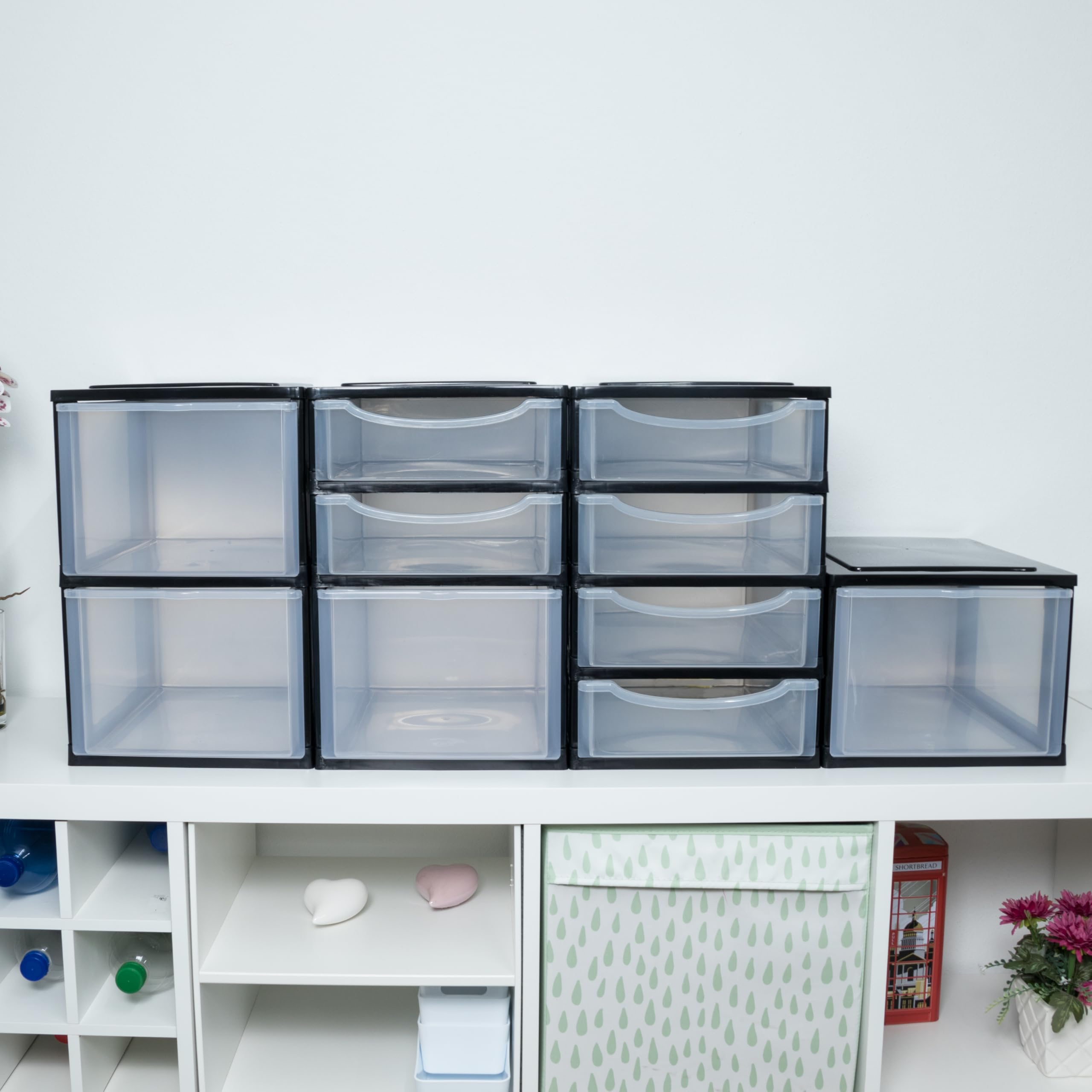 Schubladenbox DIN A4 3 Schubladen 34,5x26x39cm Kunststoff Drawer Tower Box
