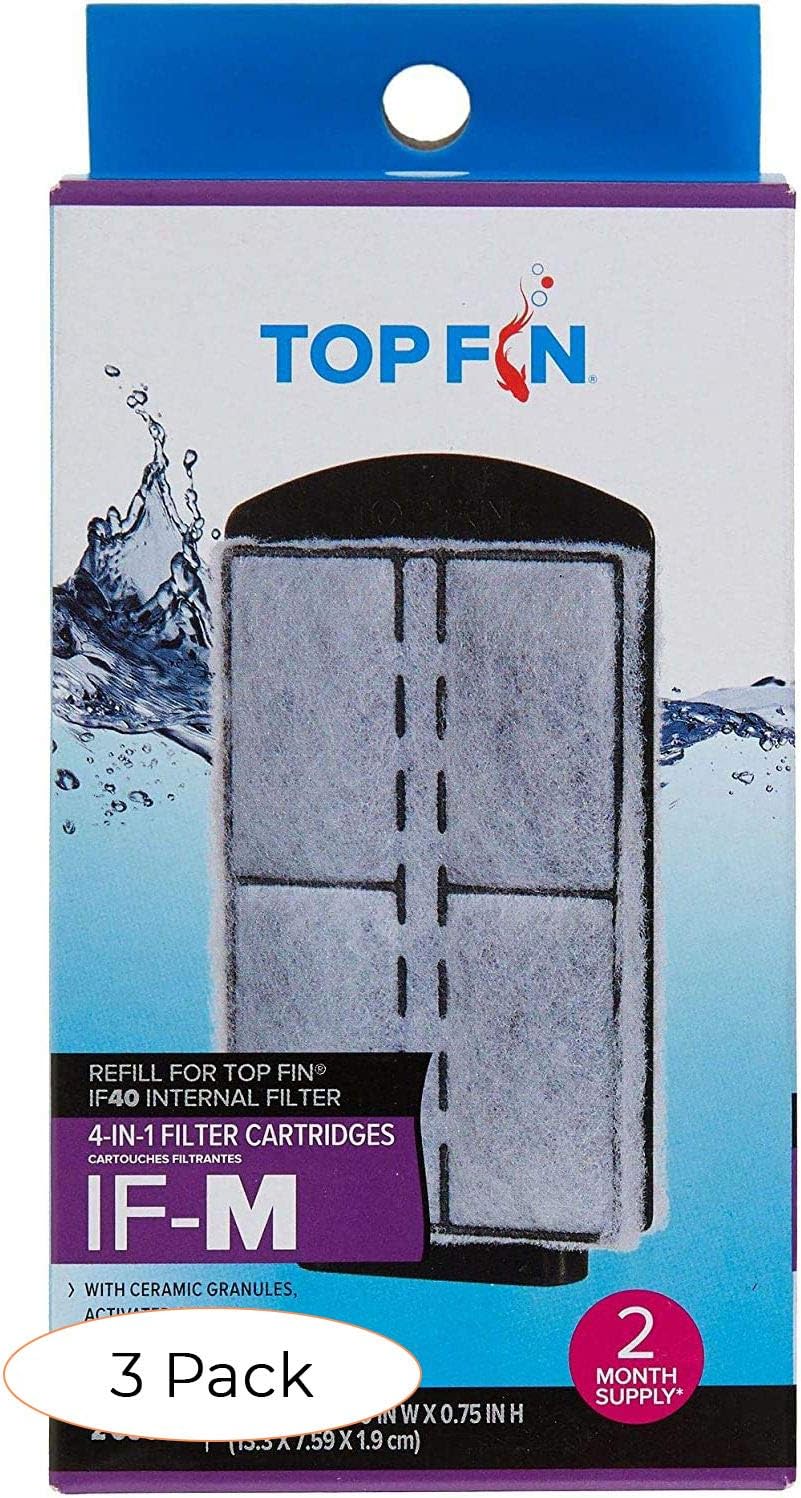 Top Fin 4-in-1 Internal Filter Cartridges IF-M (Medium) Refill for IF40 Internal Filter (2 Count) (Thrее Расk)