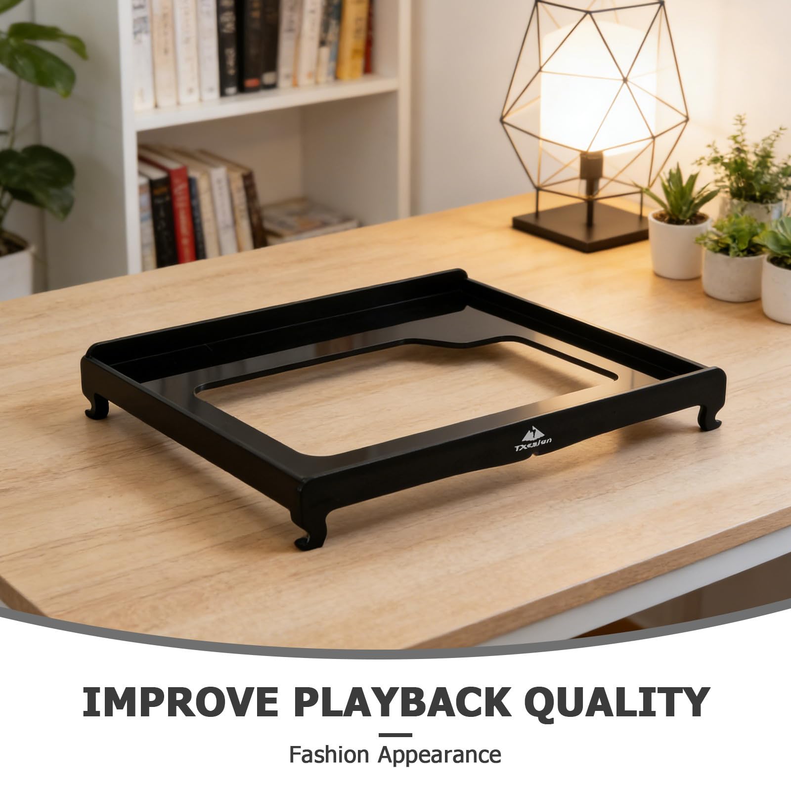 Hemobllo Supporto per Dischi in Vinile in Acrilico Nero Isolamento Acustico e Smorzamento Vibrazioni, Base Antivibrazione per Giradischi in Ambiente Domestico Musicale