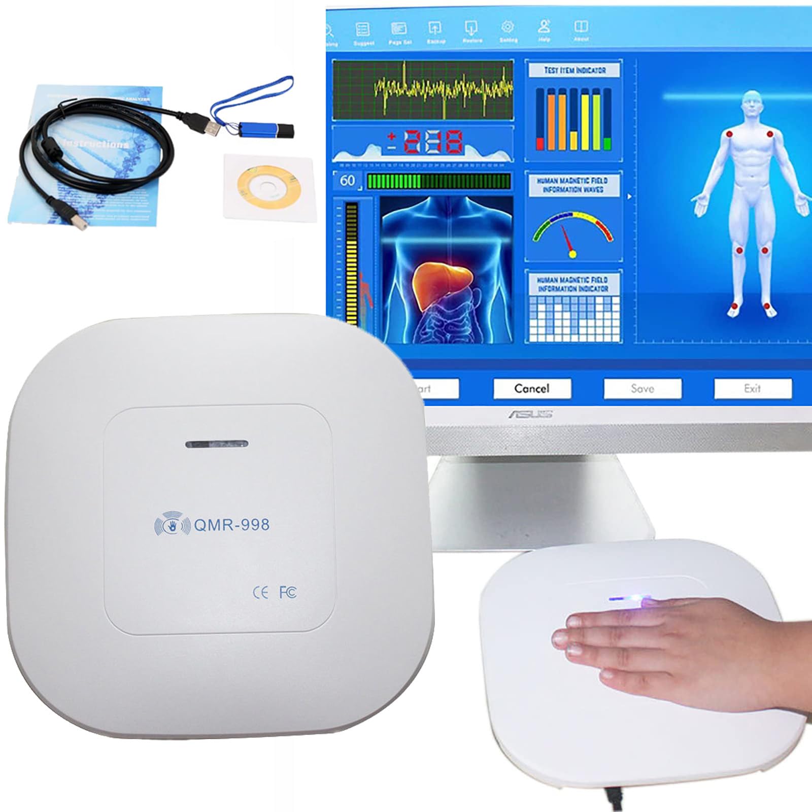 Quantum Resonance Magnetic Analyzer For Health Testing, Professional Portable Body Health Analyzer Quantum Detector with Carry Bag, Multilingual Supportive Full Body Health Scanner, 52 Reports,B