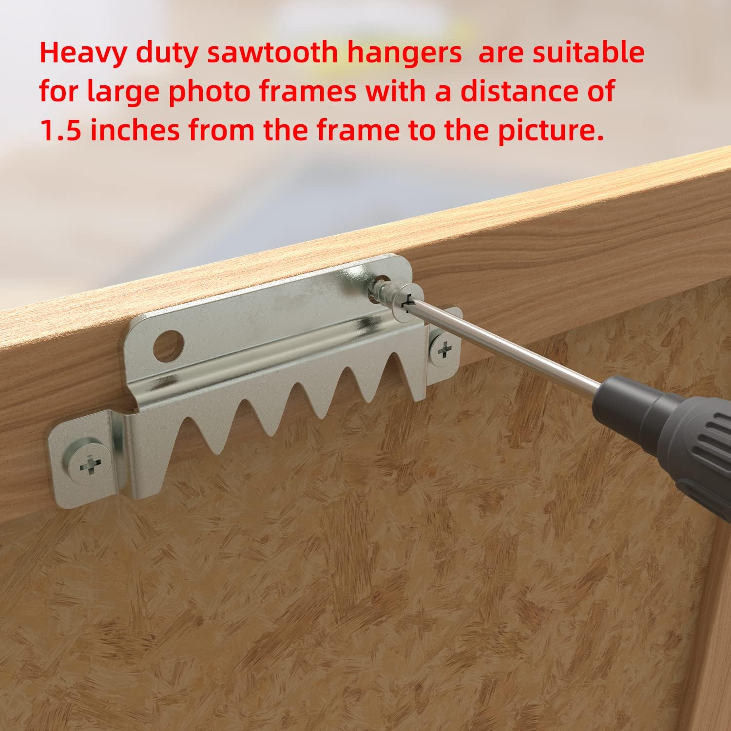 12 Pack Super Heavy Duty Sawtooth Picture Hangers,Sawtooth Hangers with Screws,Large Sawtooth Hangers,Pallet Hanger Supports 300 lbs