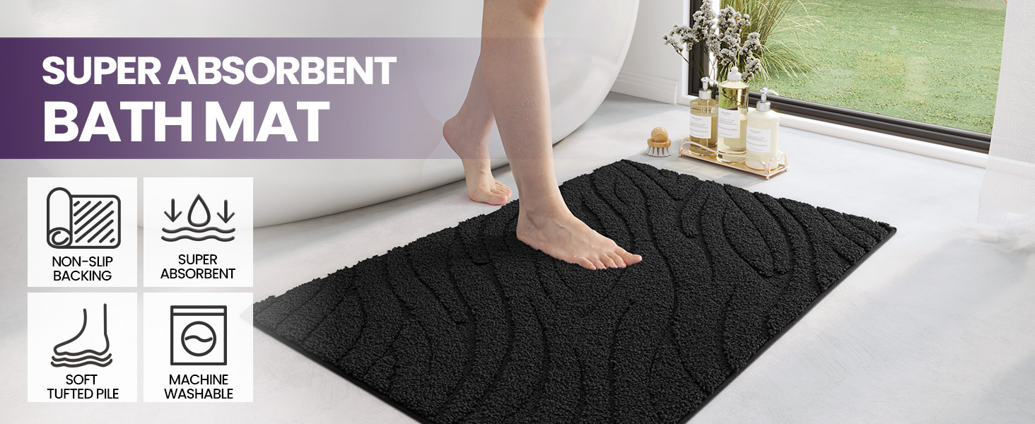 Amazon.com: DEXI Bathroom Rugs Non Slip Washable, 36x24 Quick Dry
