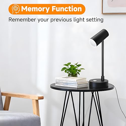 Miniatura 7 de ShineTech Lámpara de escritorio LED con cabezal ajustable, 3 modos de color y atenuación continua, lámpara de escritorio táctil para oficina en