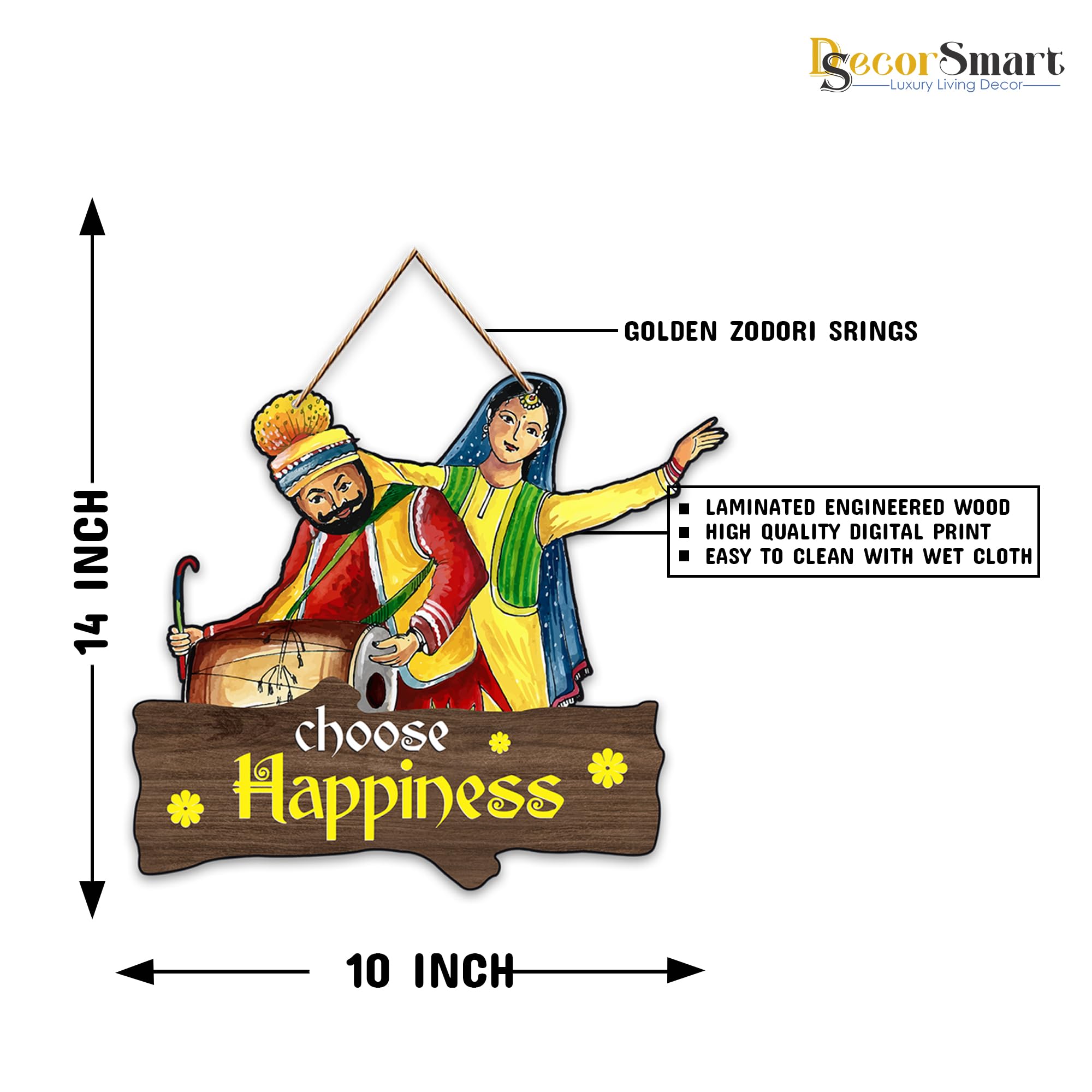 Decor Smart Wooden Wall Hanging | Decorative Wall Art | Punjabi