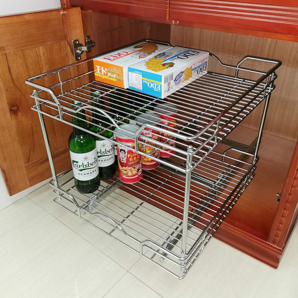Cajón Telescópico Para Cocina - Organizador De Armario Extraíble, Ajustable En Ancho (46-68 Cm) Y Profundidad 42 Cm