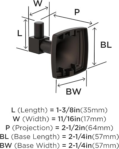 Vista 178 de Amerock Toallero negro mate – 7-9/16 pulgadas (7.559 in) de longitud – Soporte para toallas de baño y cocina Mate negro