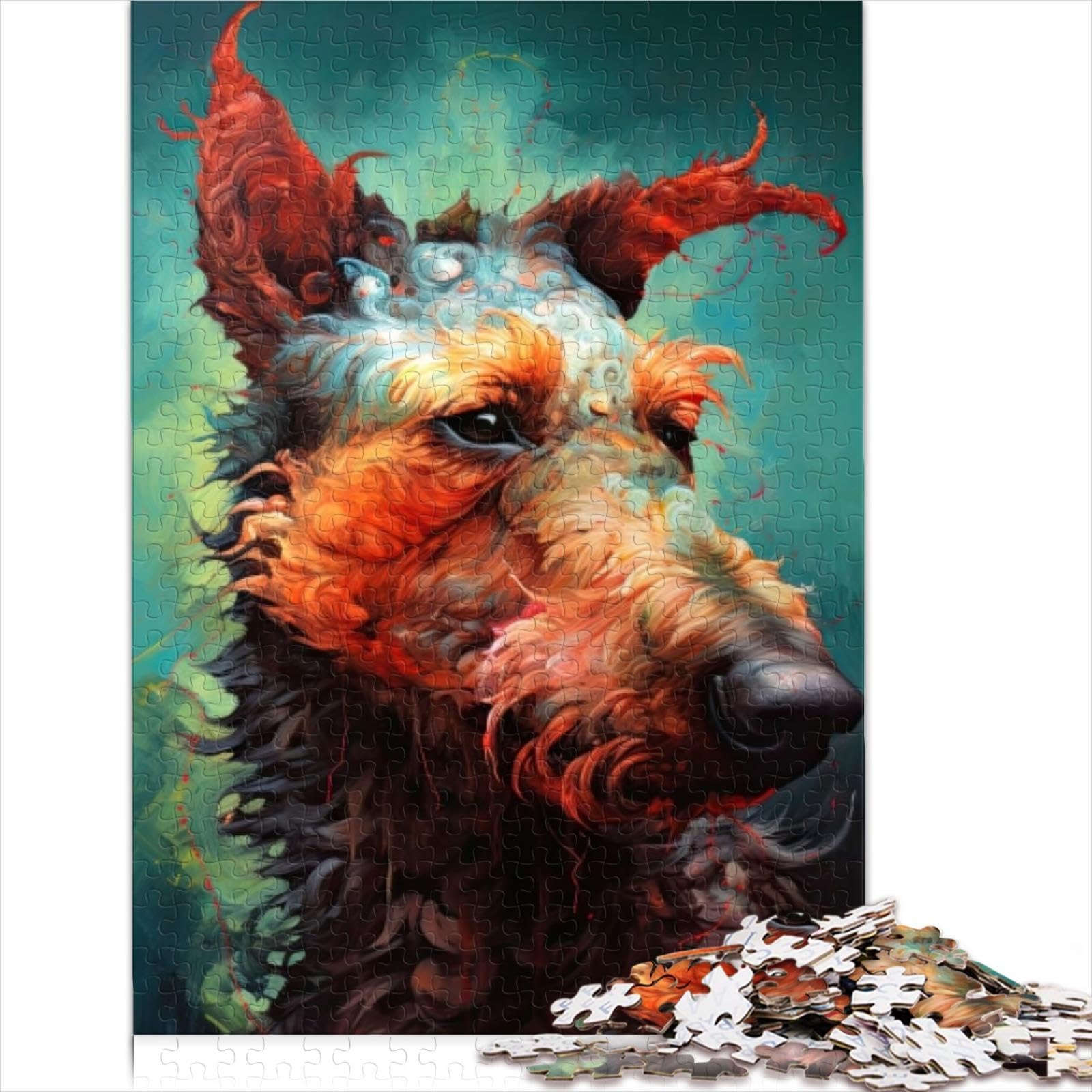 jigsaw 500 pieces for adults The Confident Terrier Jigsaw Puzzles for Adults Kids Wooden Jigsaw Puzzles for Adults Gifts Challenging Game Gifts (52x38cm)