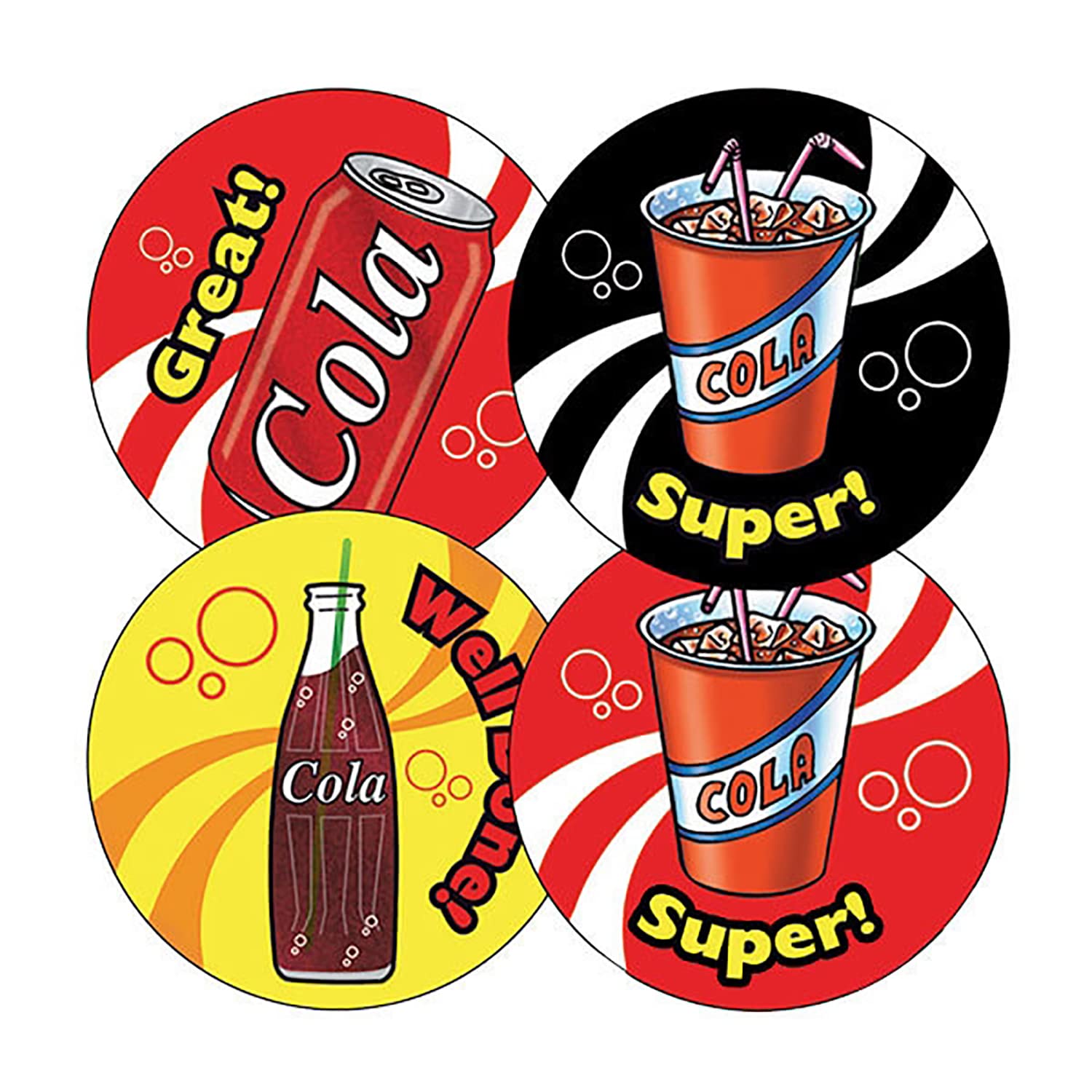 100 Scented Cola Mixed Great Super Motivational School Praise Teachers Reward Stickers 32mm Primary Teaching Services