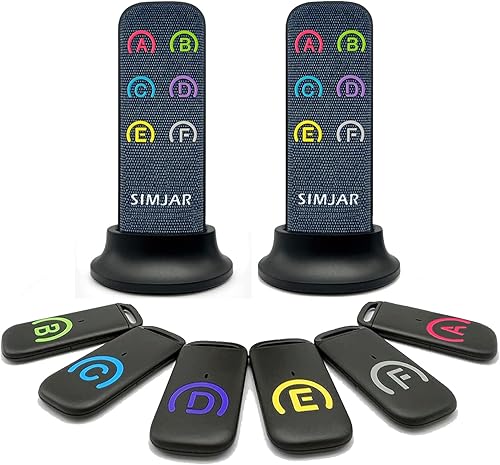 Buscador de llaves con receptores más delgados y controles remotos avanzados de tela, localizador de artículos SIMJAR 80dB+ RF con rango de trabajo