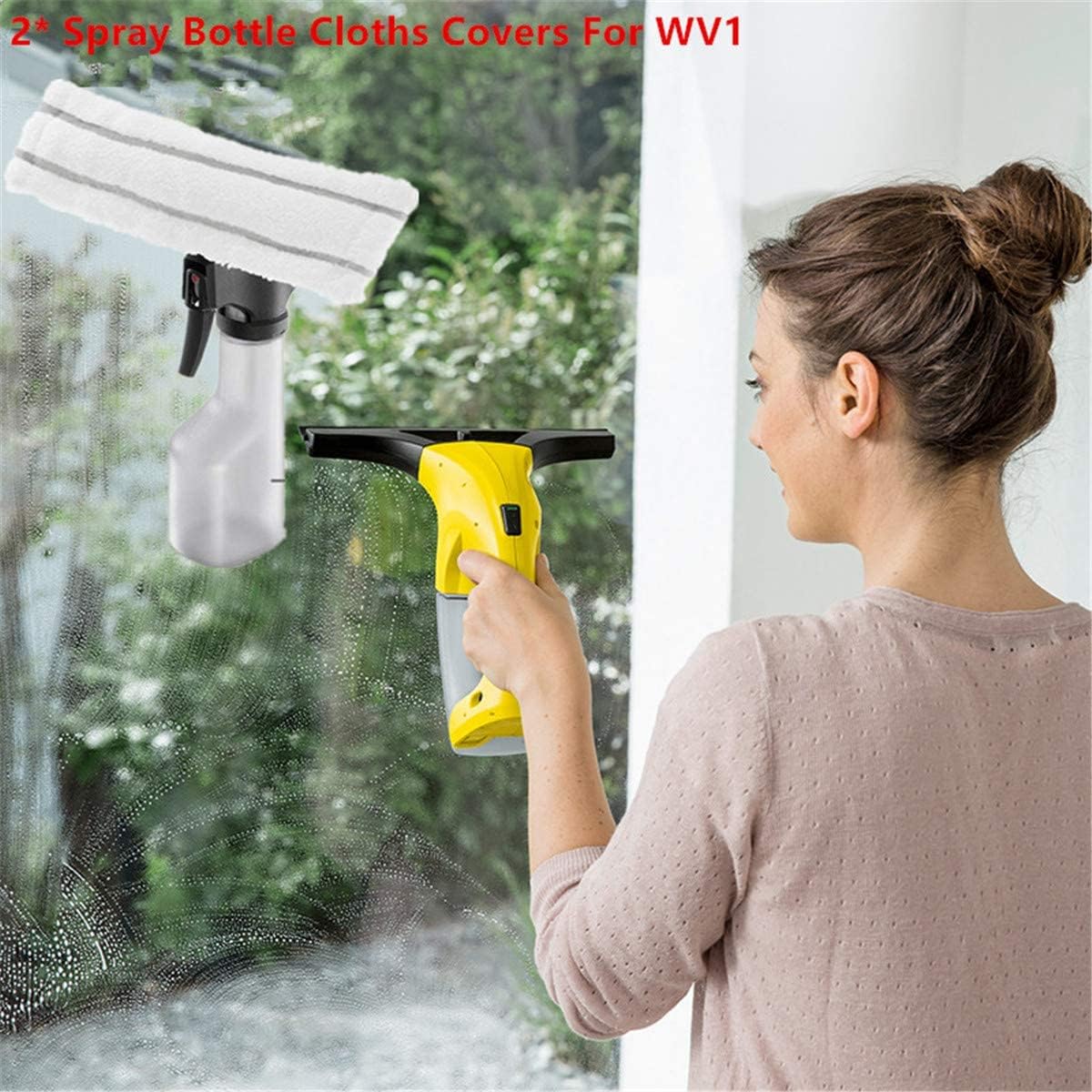 2 panni per finestre Karcher WV1 Macchina per la pulizia delle finestre Mop Spray Pot Wiping Spray Bottle Glass Cleaner Pads
