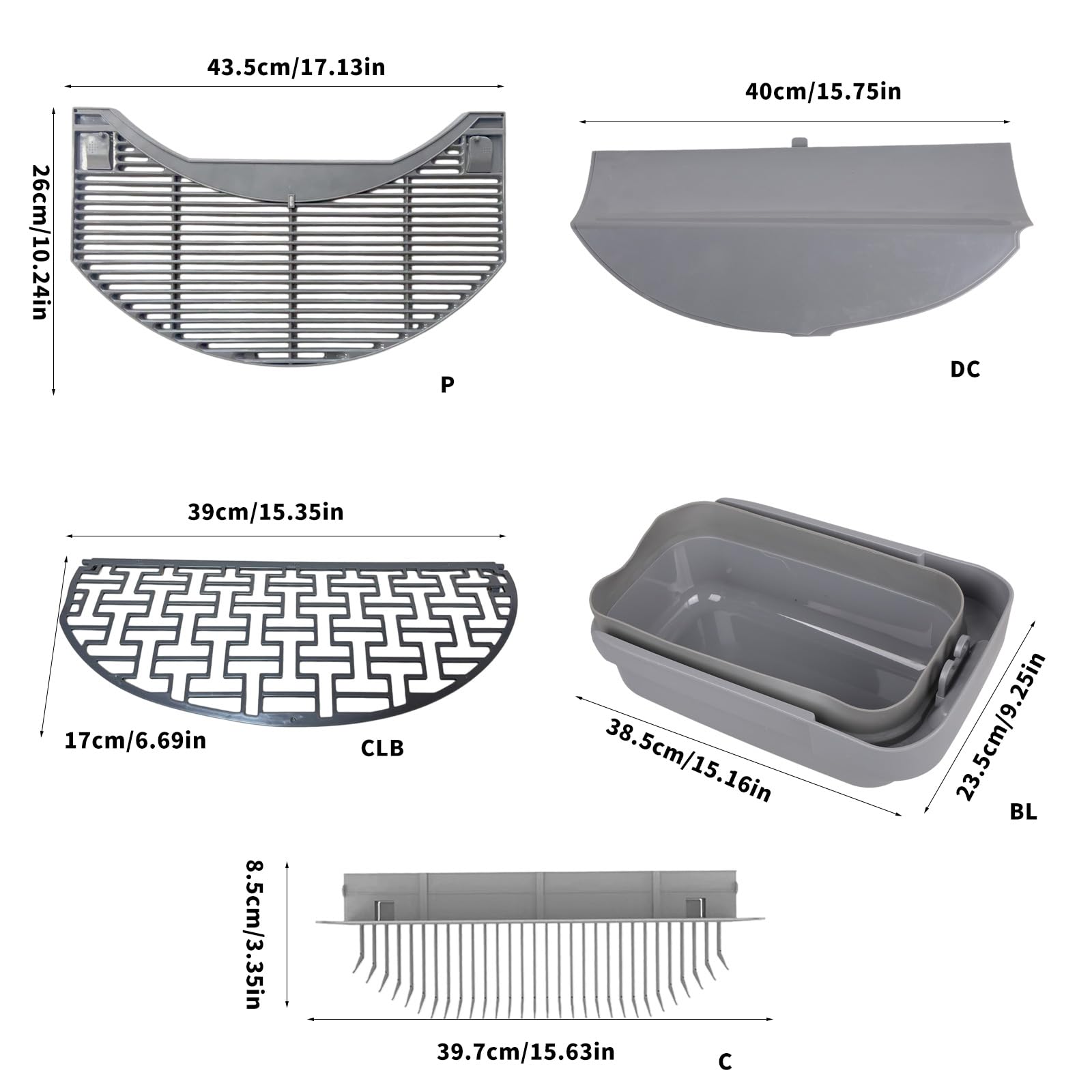 Pieza de repuesto automática para caja de arena para gatos con barrera, rastrillos opcionales para accesorios eficientes de caja de arena