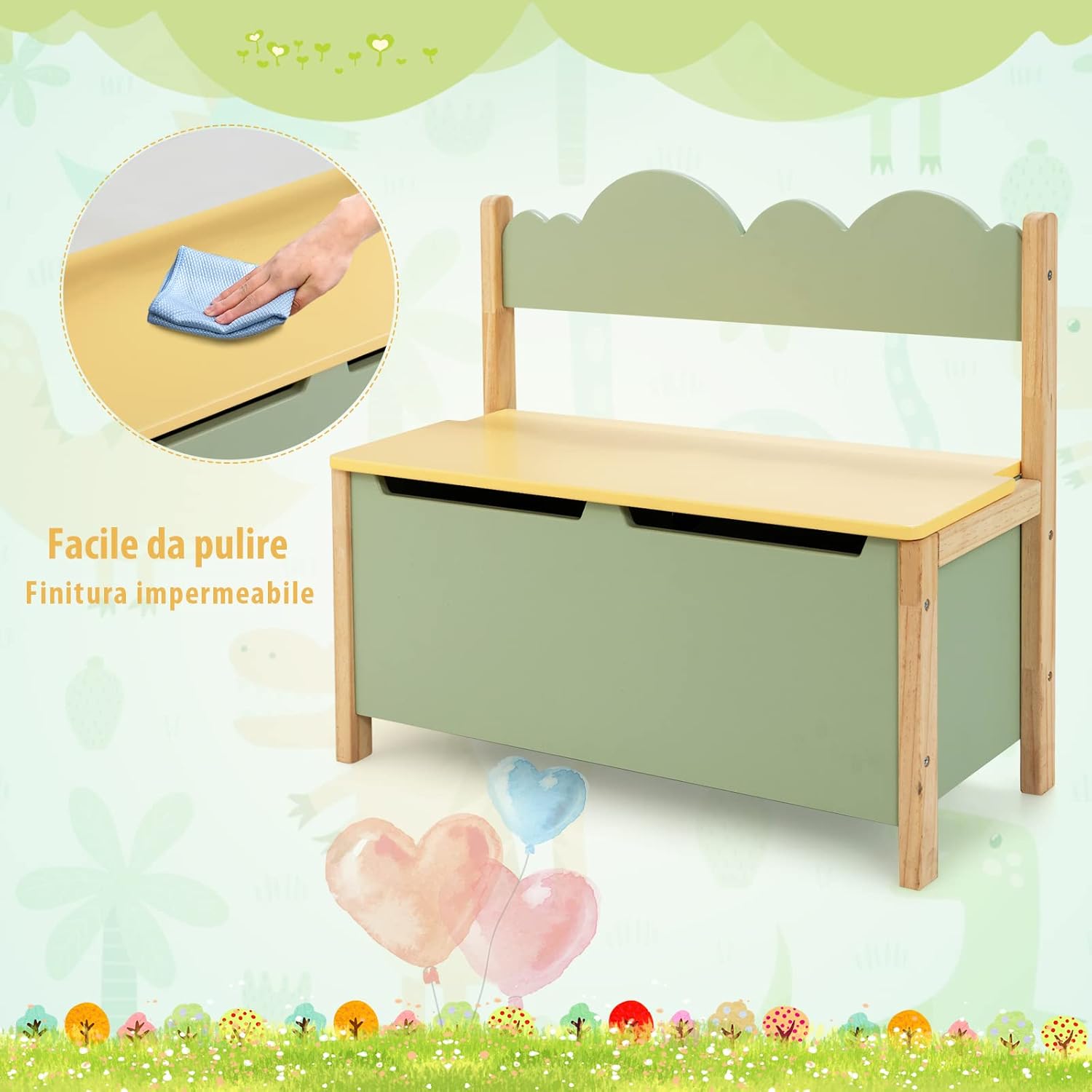 RELAX4LIFE Cassapanca Contenitore In Legno Con Scatola Portaoggetti, Scatola Dei Giocattoli Per Bambini Adatta Per Casa E Scuola (Modello 2) 11 RELAX4LIFE Cassapanca Contenitore In Legno Con Scatola Portaoggetti, Scatola Dei Giocattoli Per Bambini Adatta Per Casa E Scuola (Modello 2) -Armonia Casa