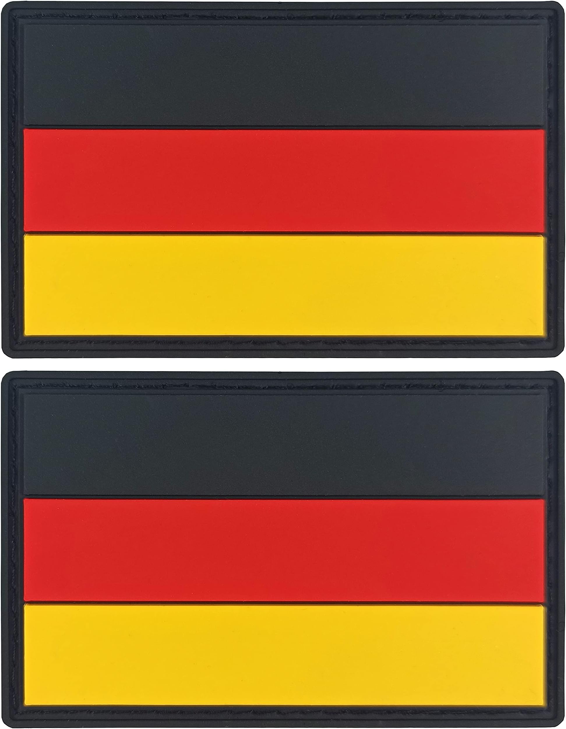JBCD Germany Flag Patch German Tactical Patch - PVC Rubber Hook and Loop Fastener Patch, 2 Pack