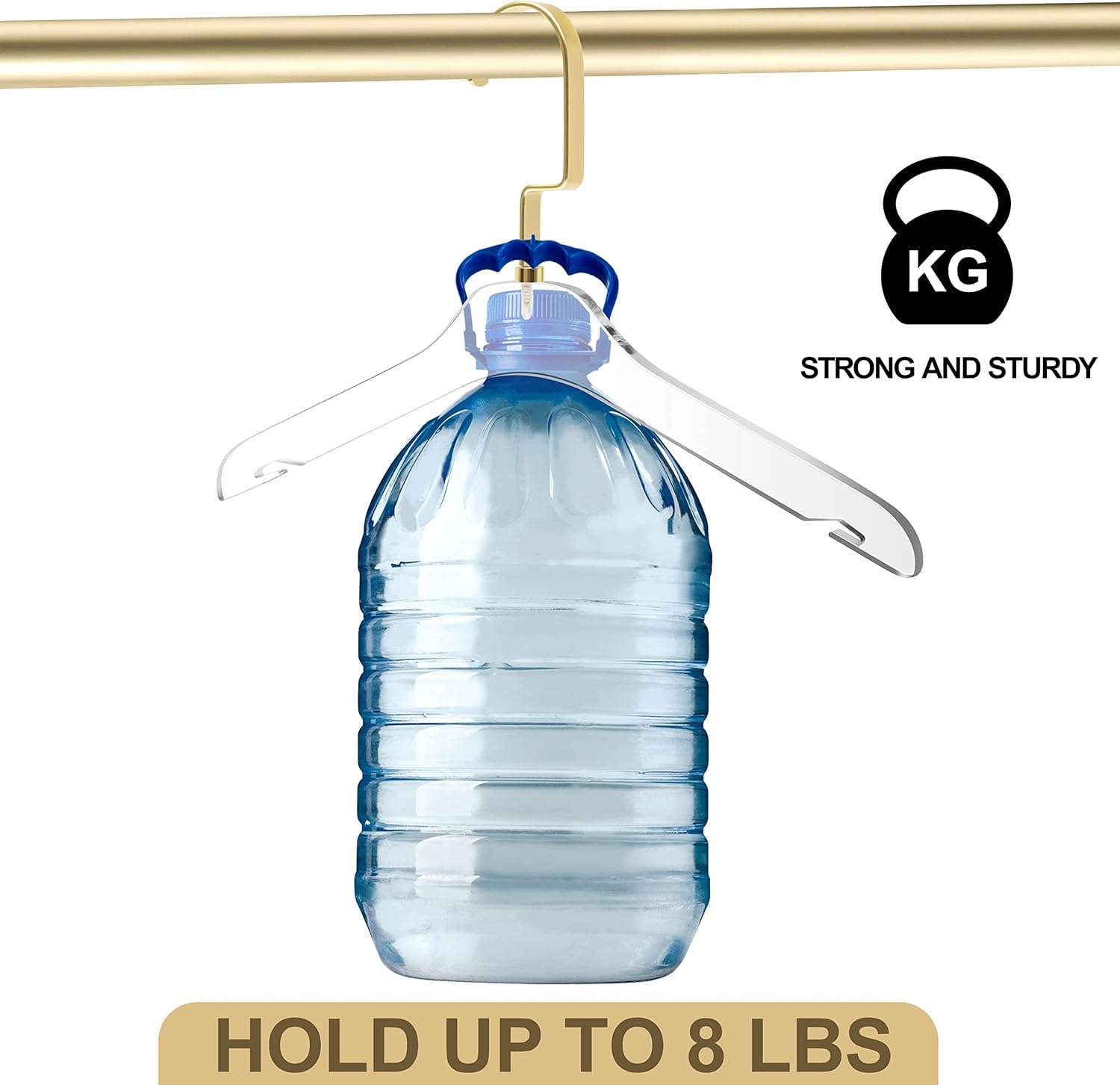 Quality Hangers Kids Size Acrylic Hangers – Crystal Clear Hangers for Kids Clothes - Perfect For 7-10 Years Old - Available With Wide Matte Gold Metallic Hook - Acrylic Children Shirt Suit Coat Hanger