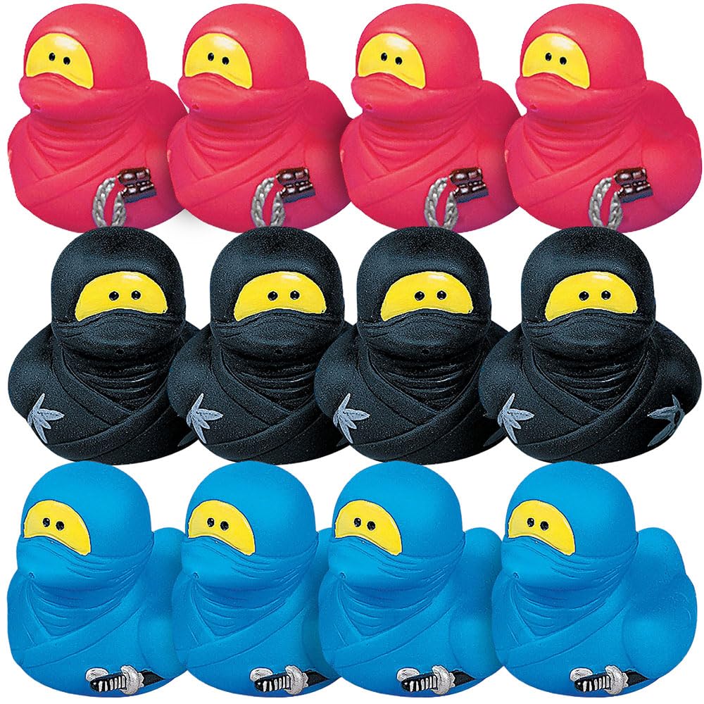 Ninja Rubber Ducks, Duckies, 12 Pieces, Birthday Parties, Karate School, Treasure Chest Supplies