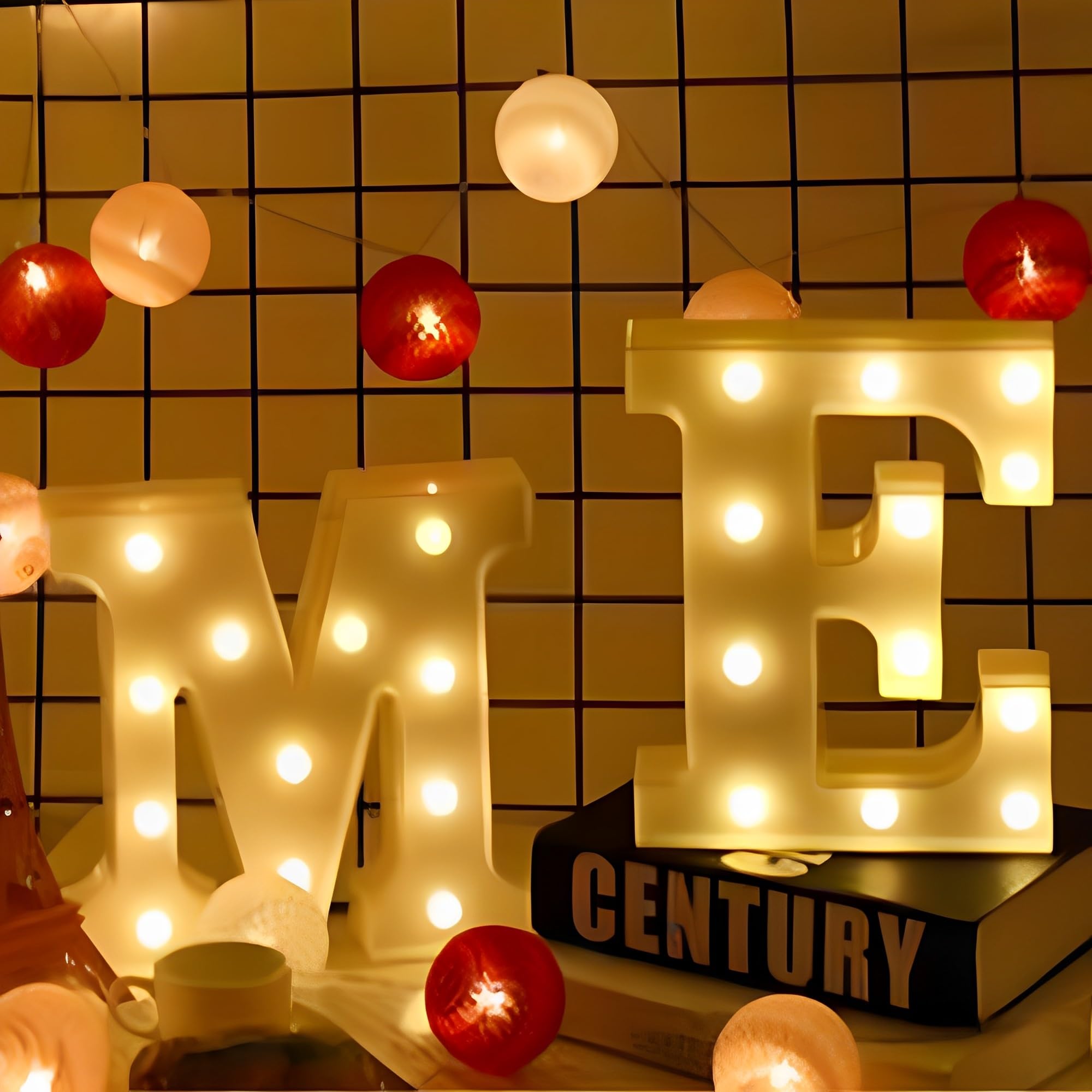 WYFCR dekorative LED Leuchtbuchstaben Lichter Hochzeitsschild, beleuchtetes Festzeltschild, Neon Leuchtbuchstaben, beleuchtete (ME)