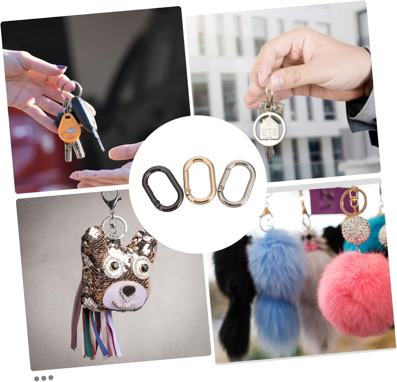 UPKOCH 6Pcs Spring Snap Hooks for Keychains DIY Accessories Durable Clips for Harnesses Luggage and Dog Collars Quick Attachment for Ropes and Cables